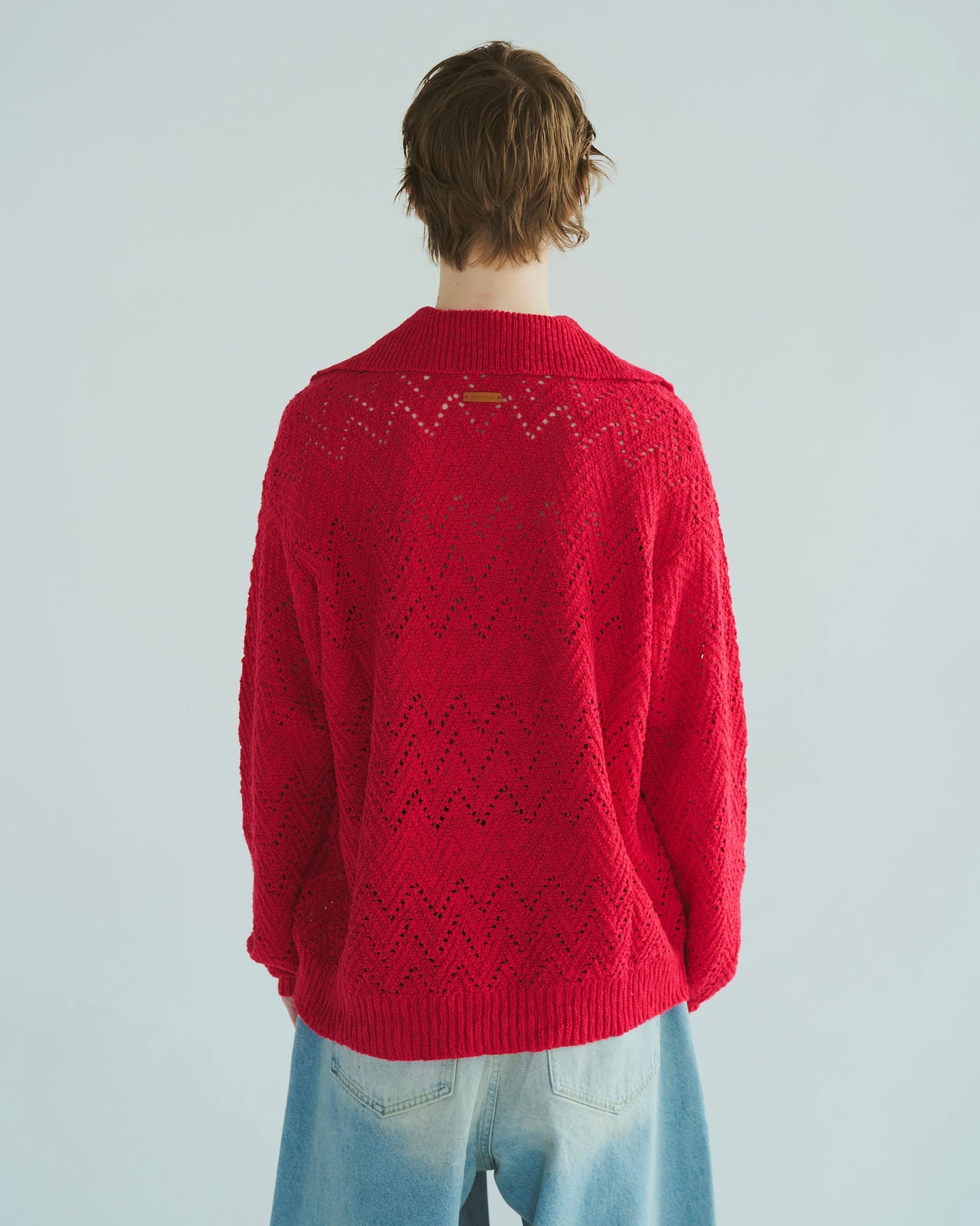 skipper stitching l/s knit shirt