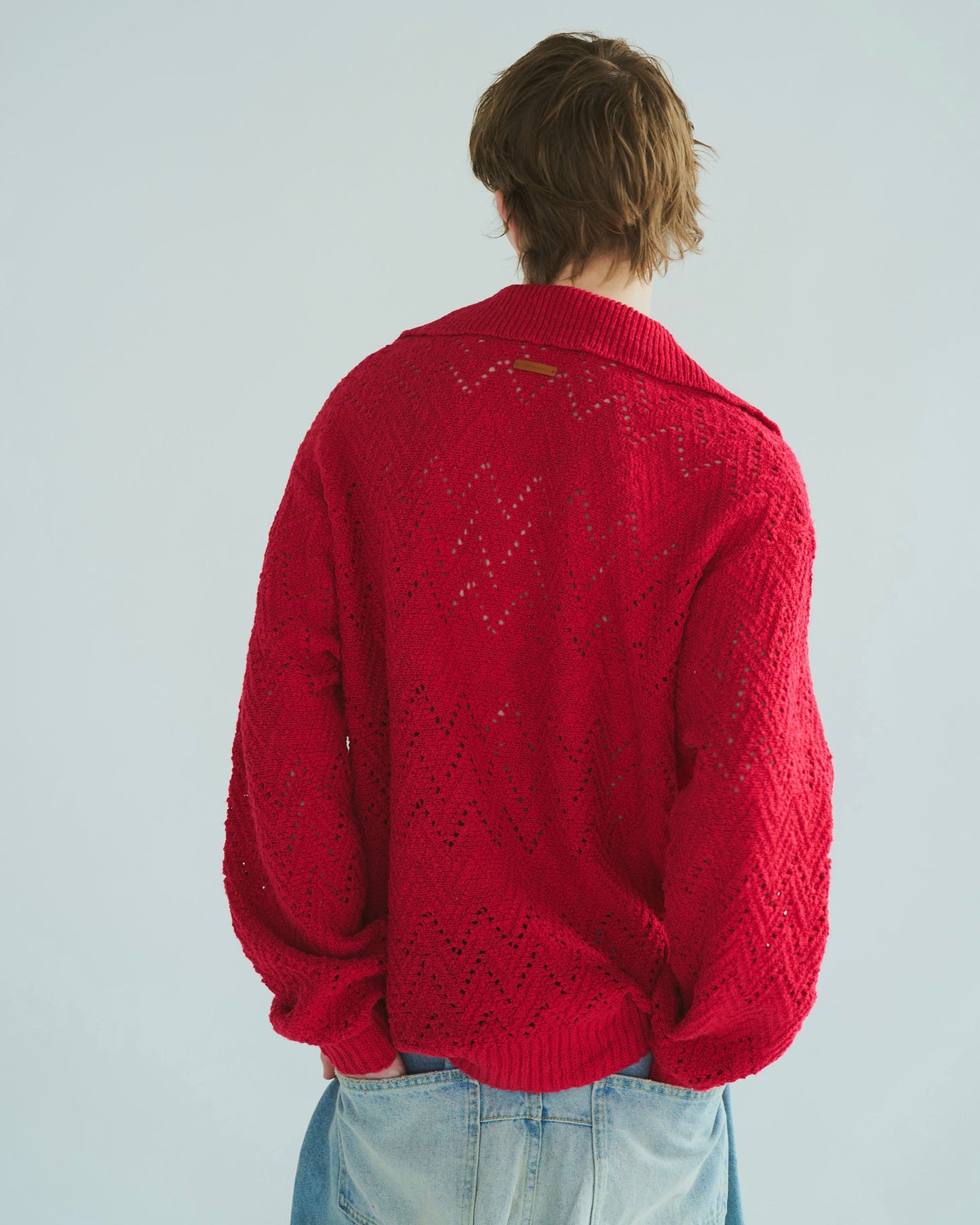 skipper stitching l/s knit shirt