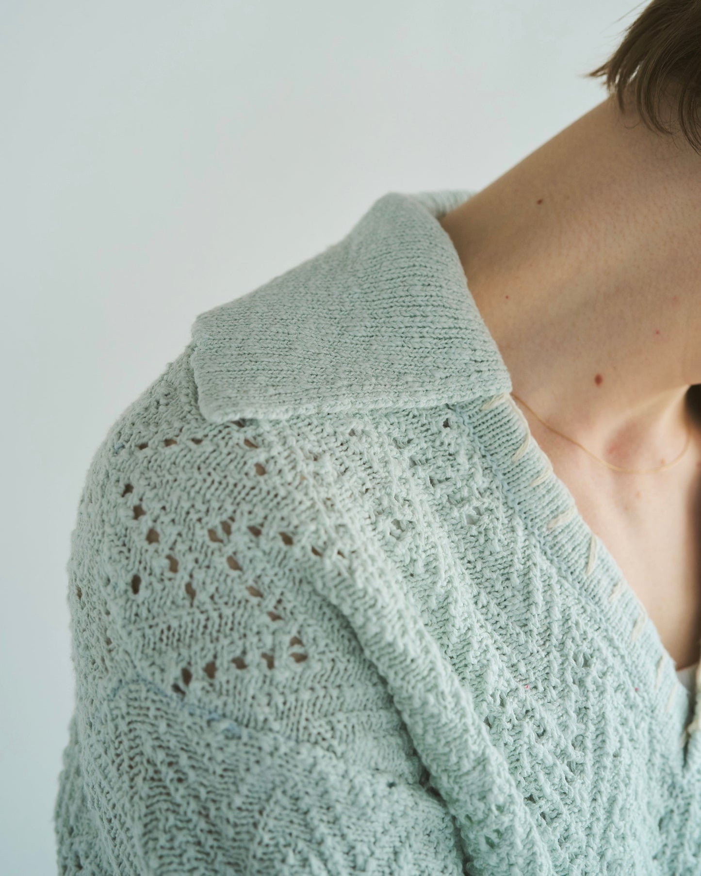 skipper stitching l/s knit shirt