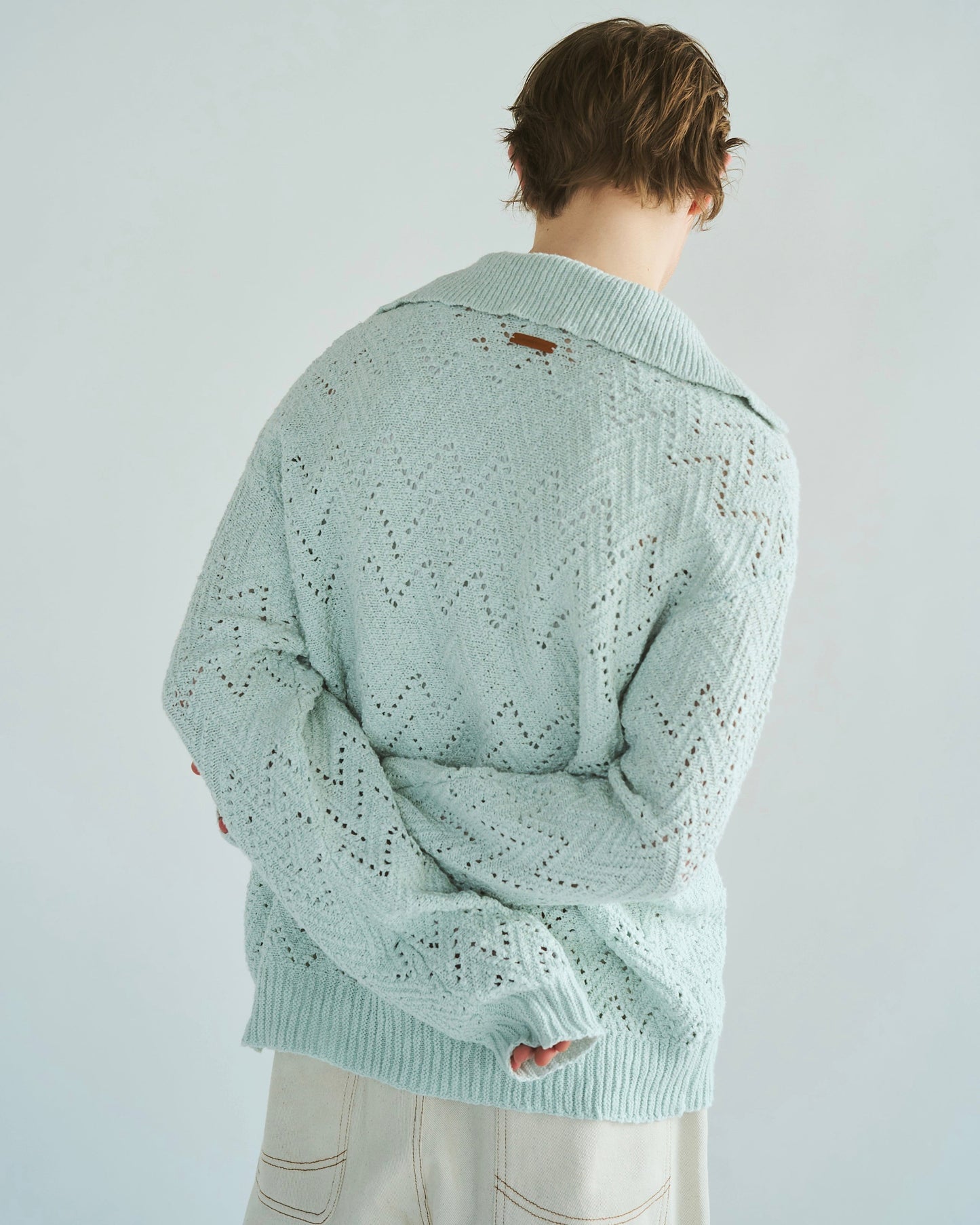 skipper stitching l/s knit shirt