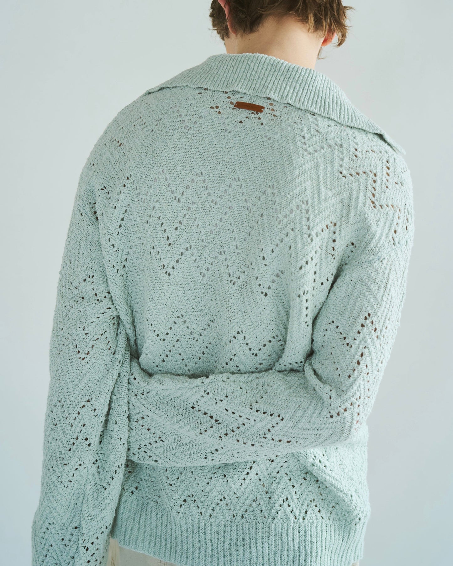 skipper stitching l/s knit shirt
