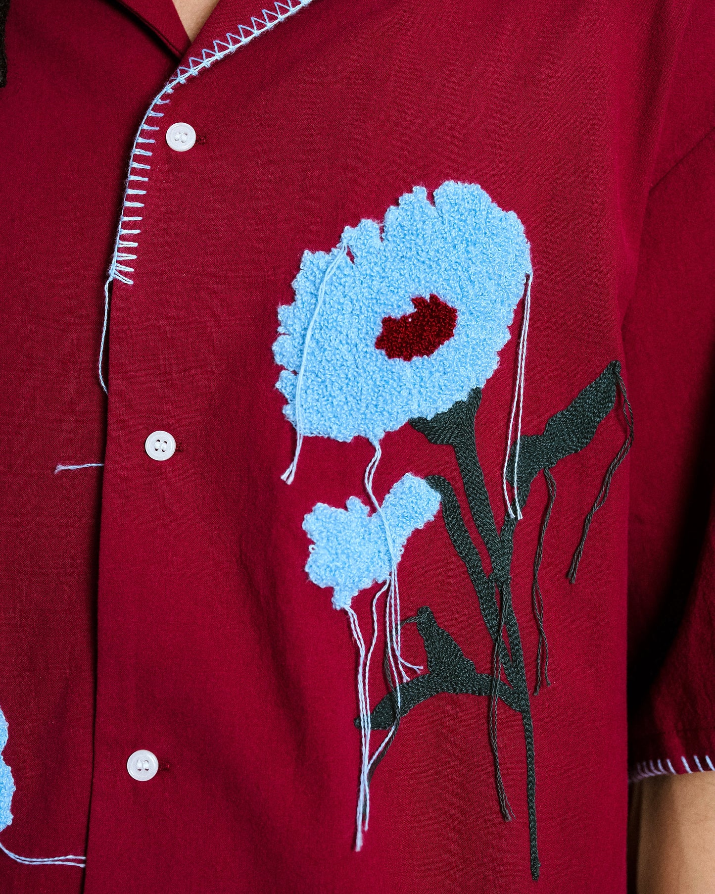 flower embroidery SAGARA h/s shirt
