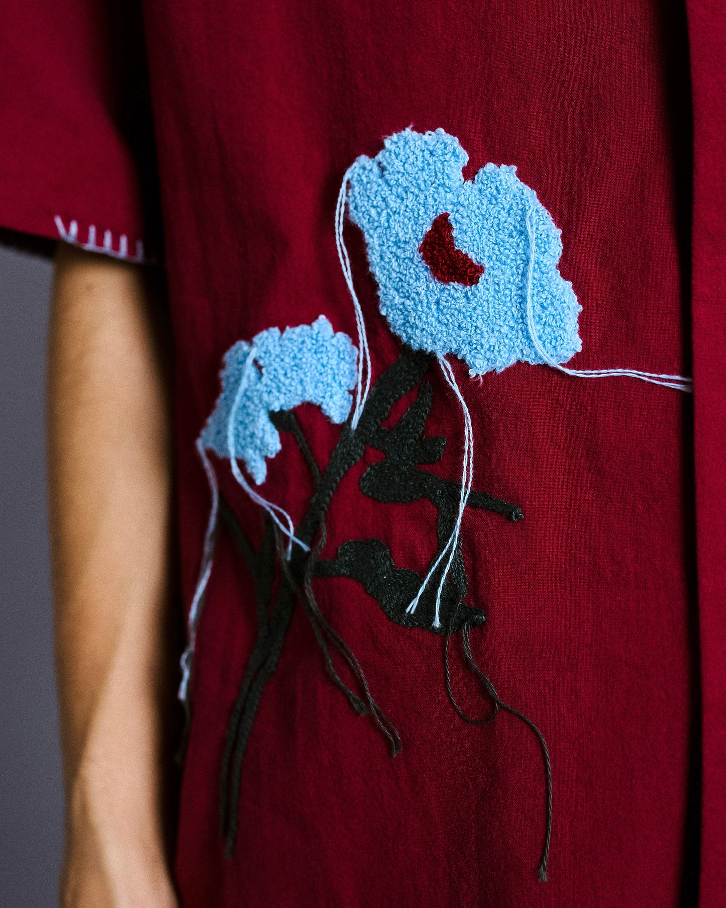 flower embroidery SAGARA h/s shirt