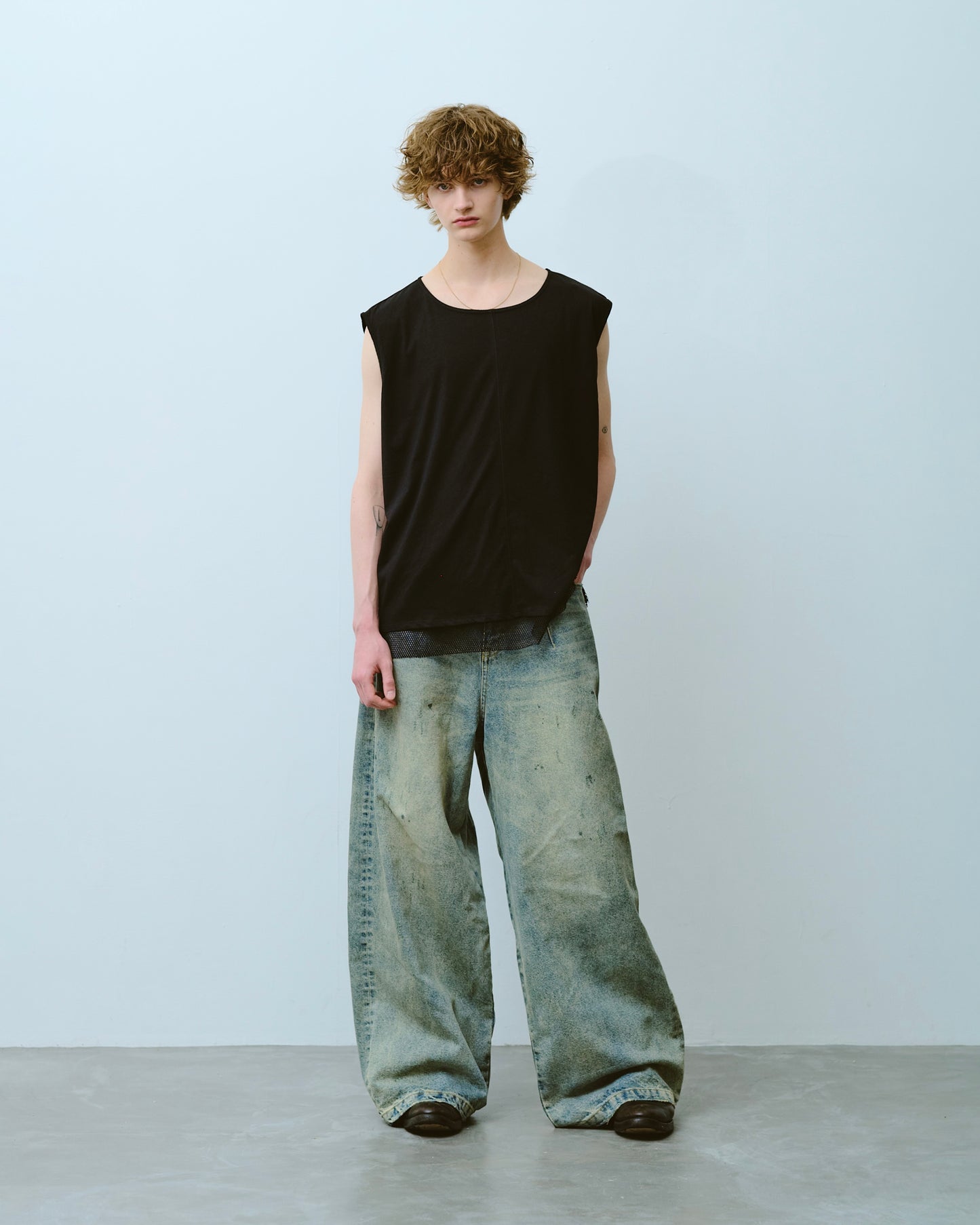 reversible layered sleeveless cutsew