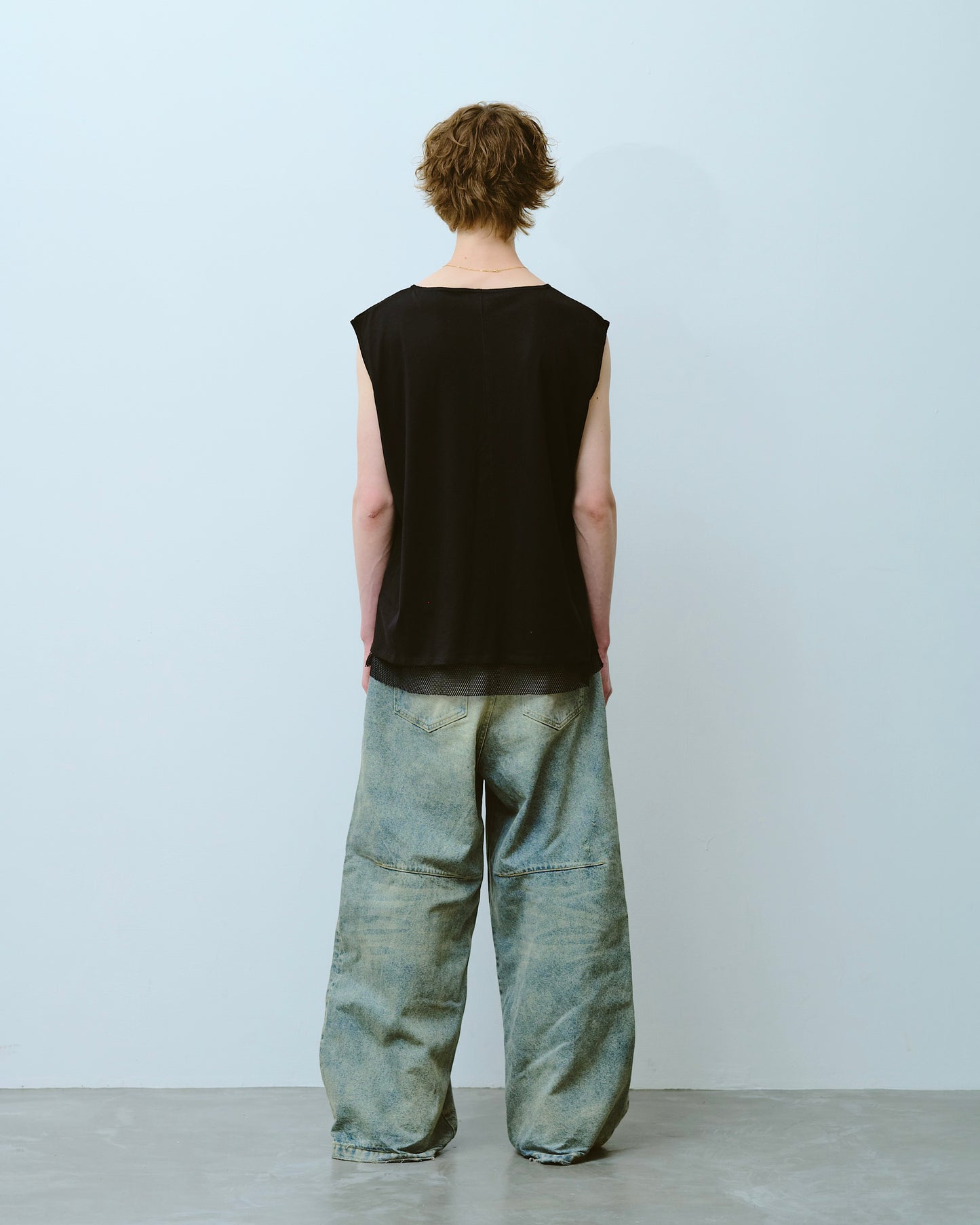 reversible layered sleeveless cutsew