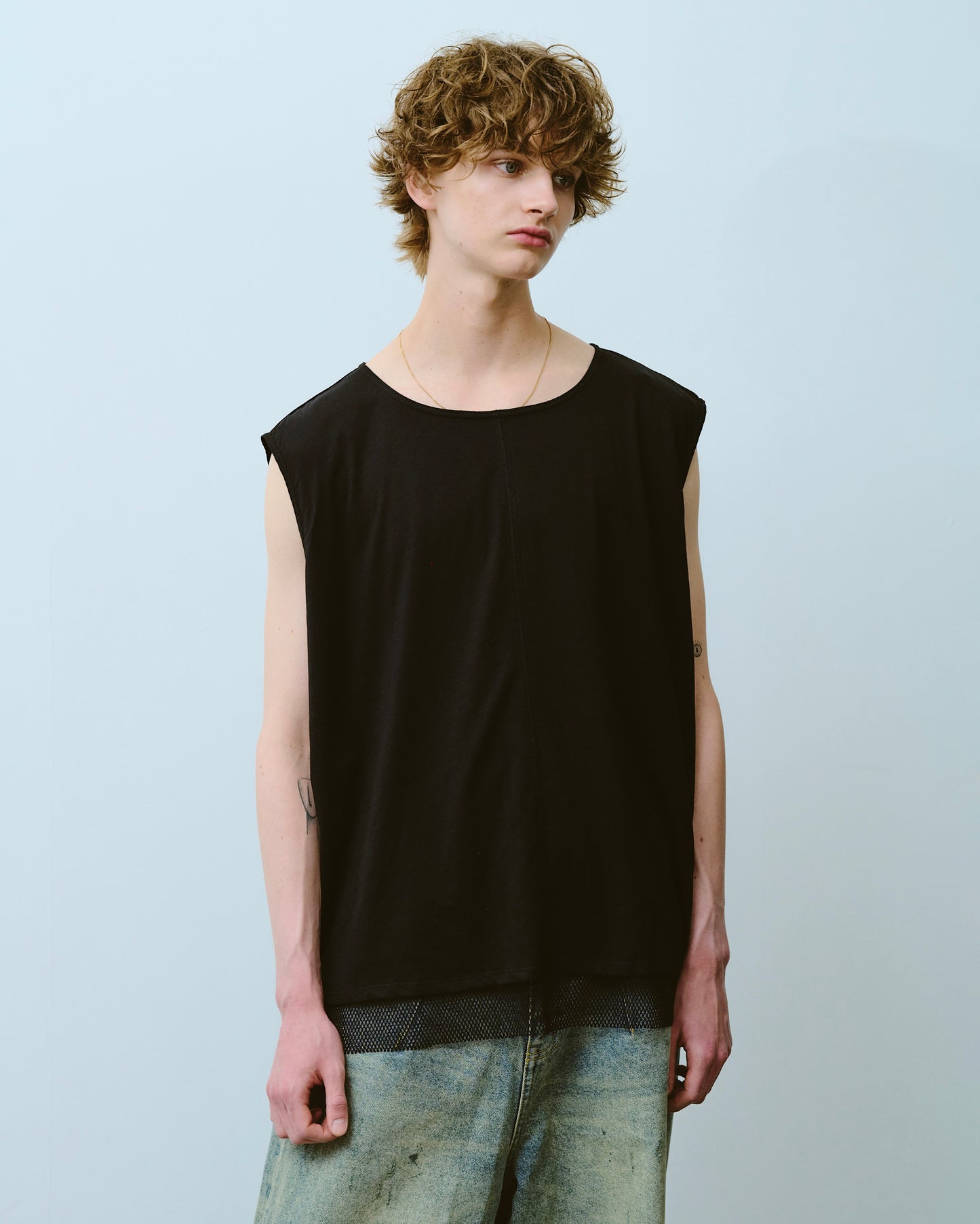 reversible layered sleeveless cutsew
