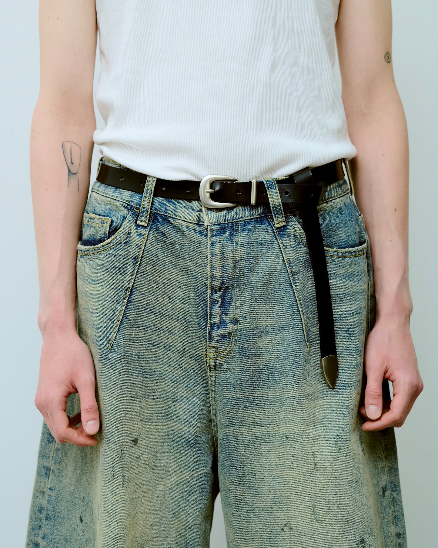 western recycle cow leather belt