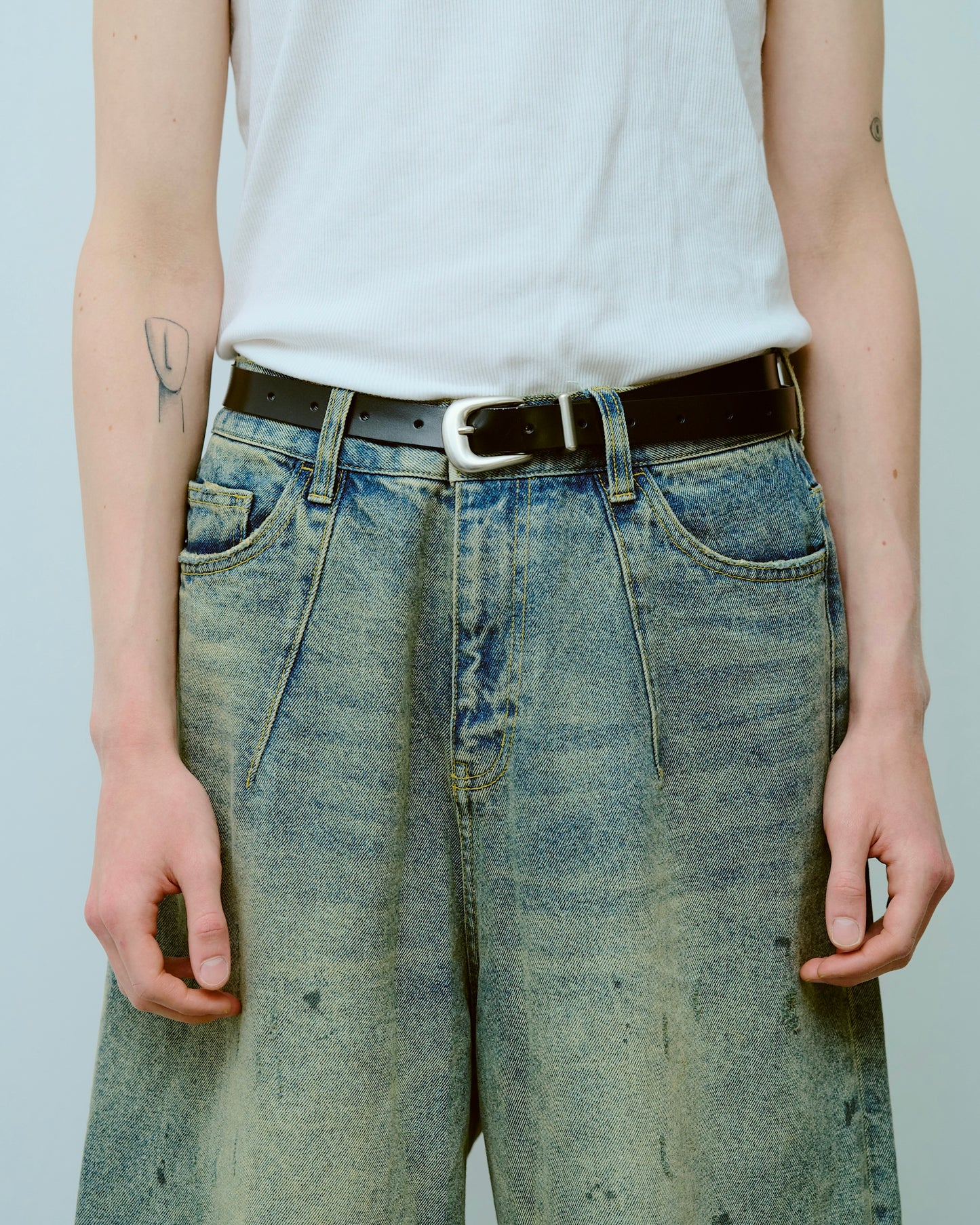 western recycle cow leather belt