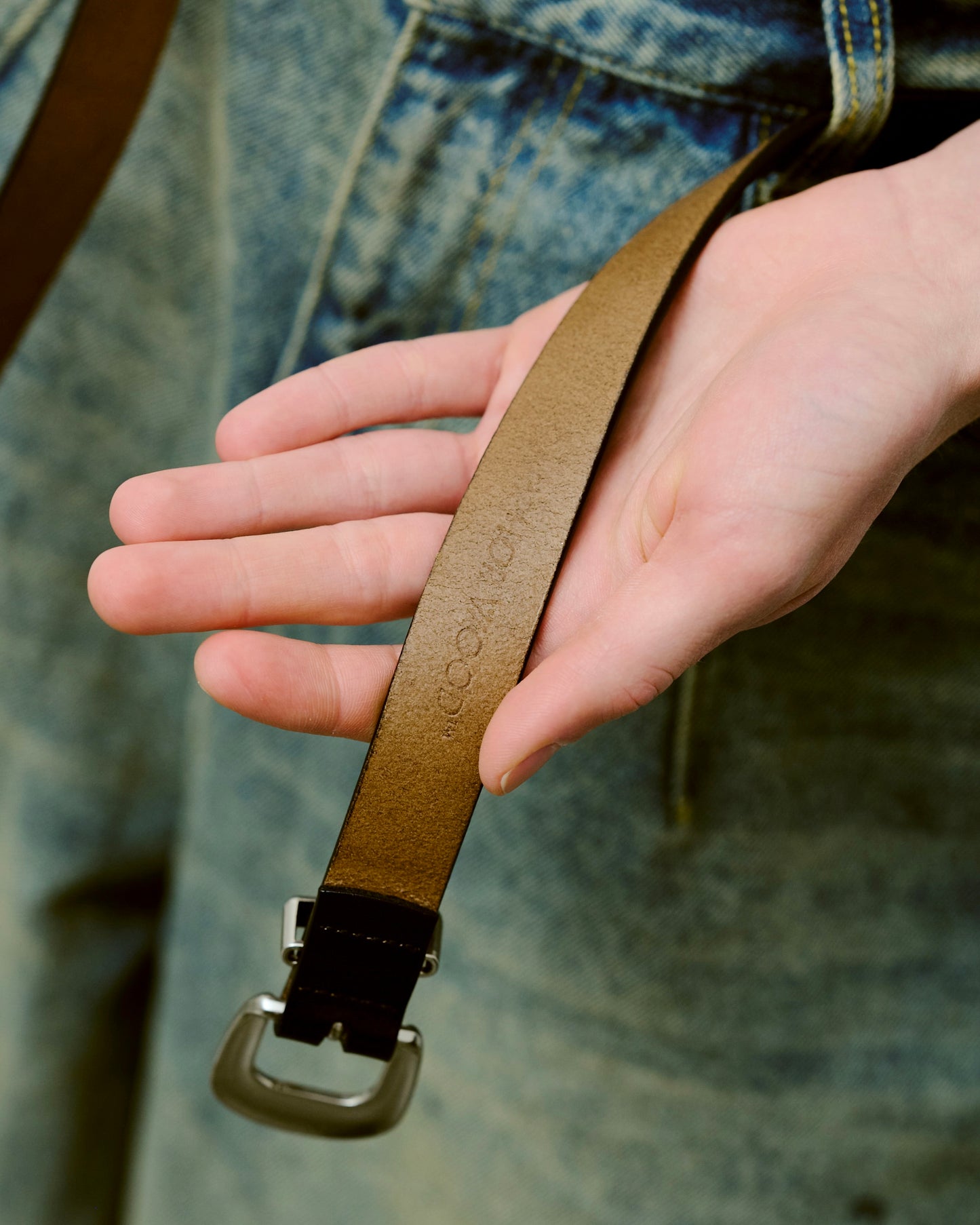 western recycle cow leather belt