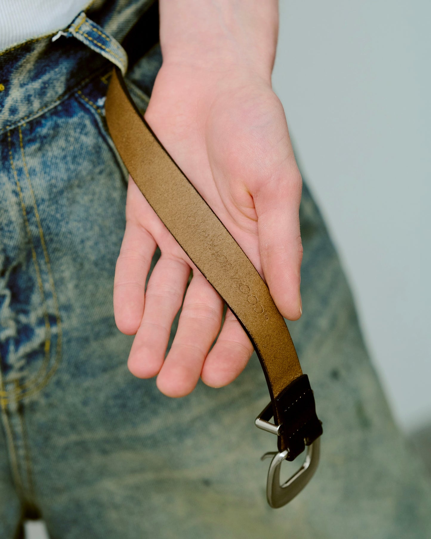 western recycle cow leather belt