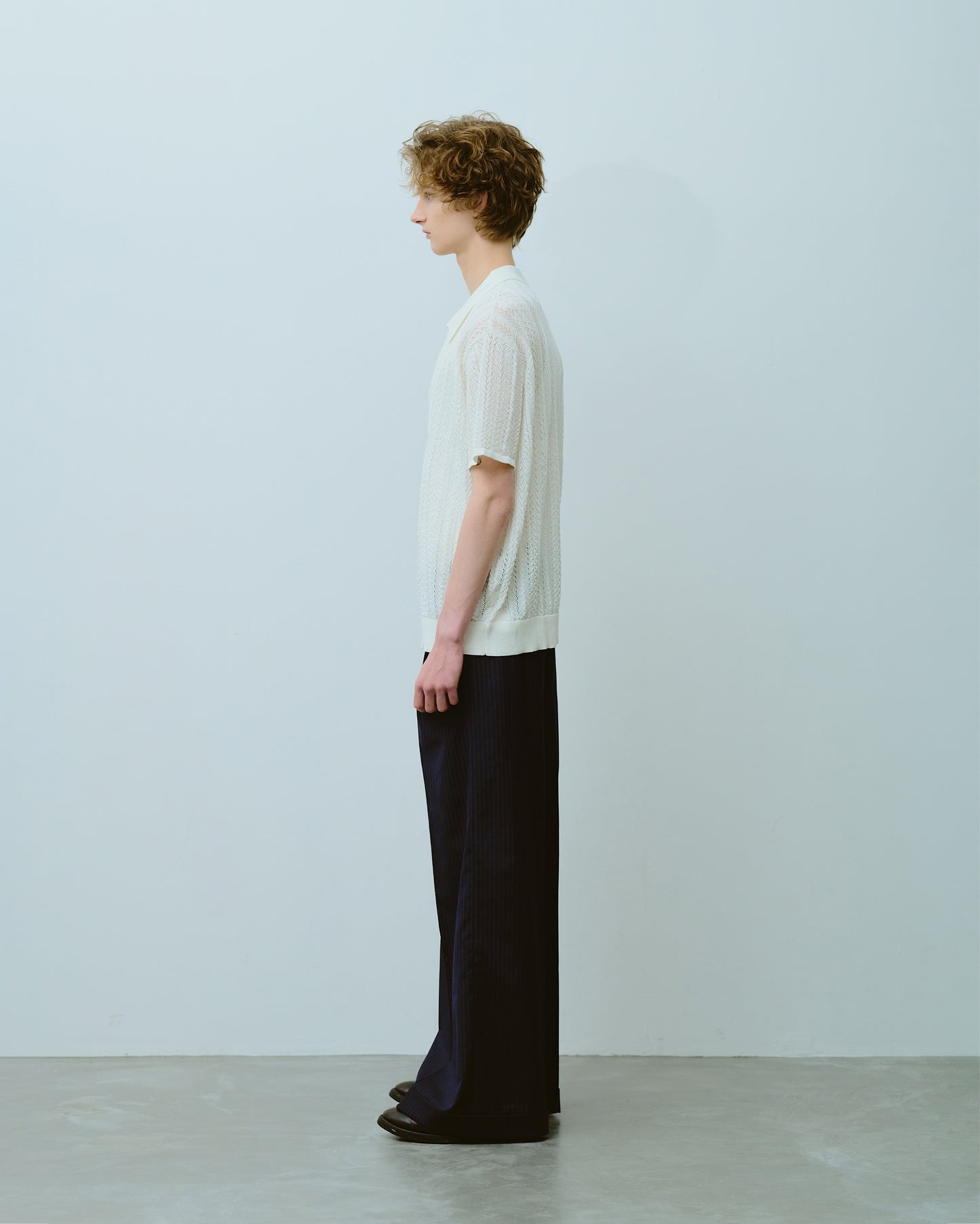2tuck wide baggy flare slacks - STRIPE