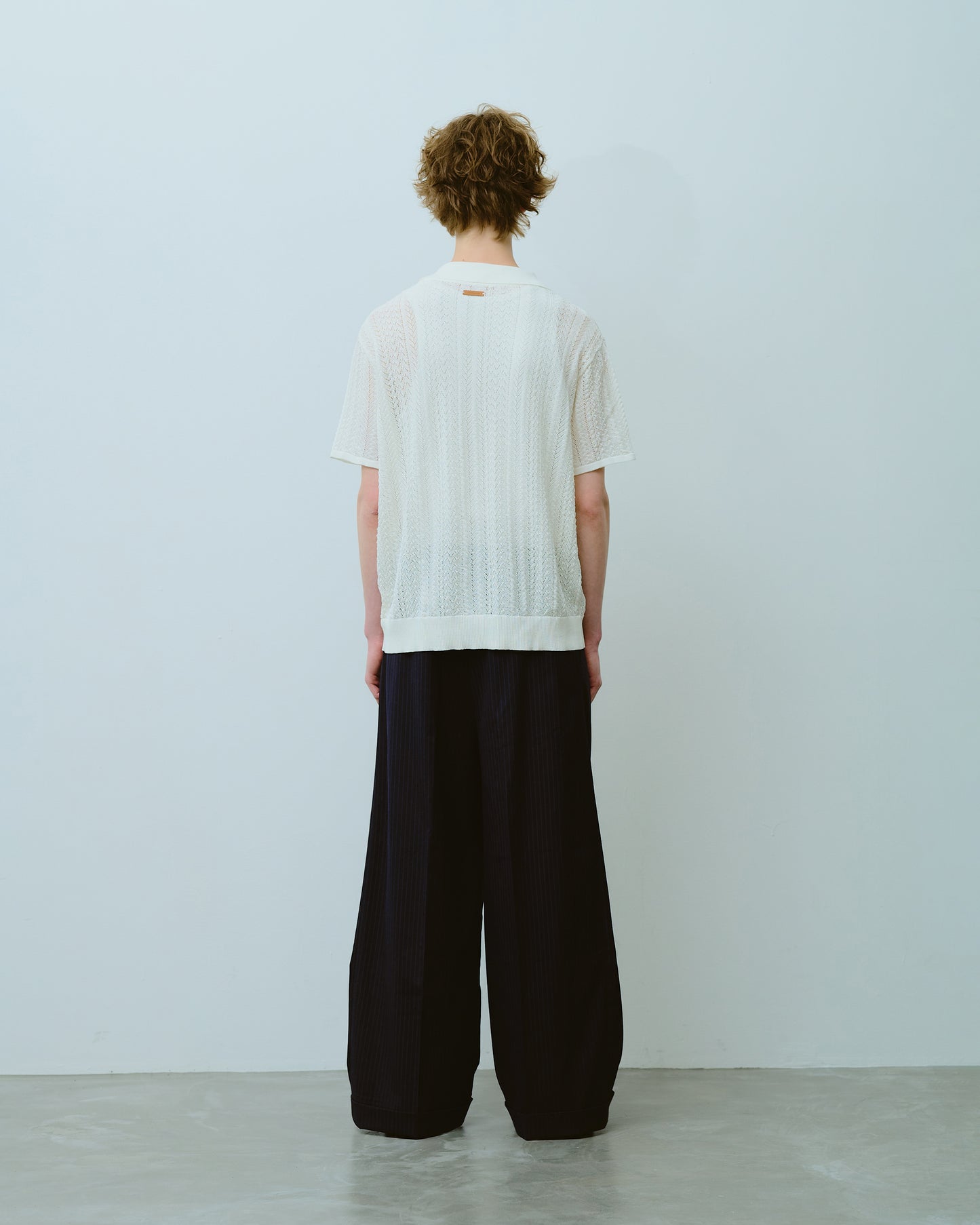 2tuck wide baggy flare slacks - STRIPE