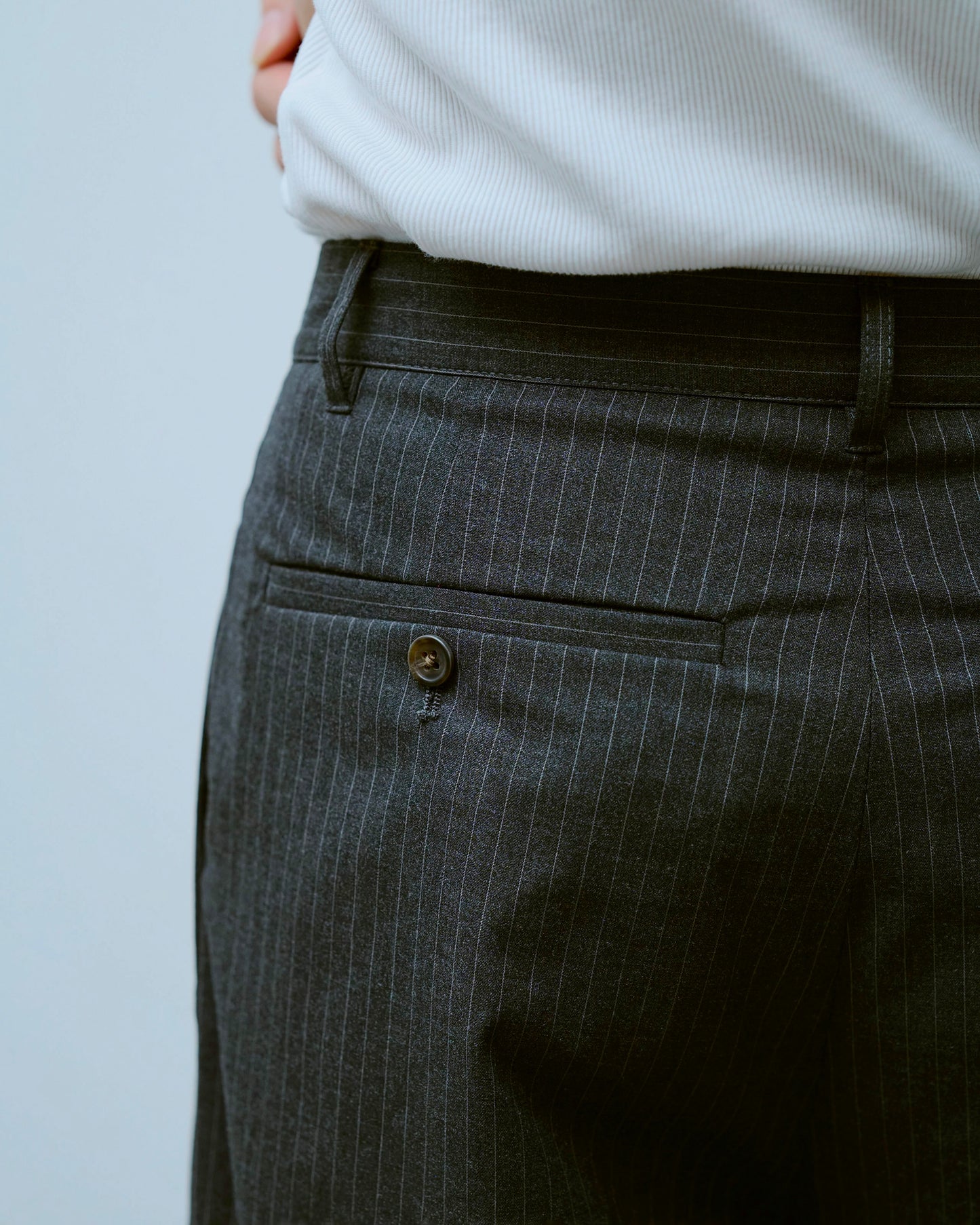2tuck wide baggy flare slacks - STRIPE