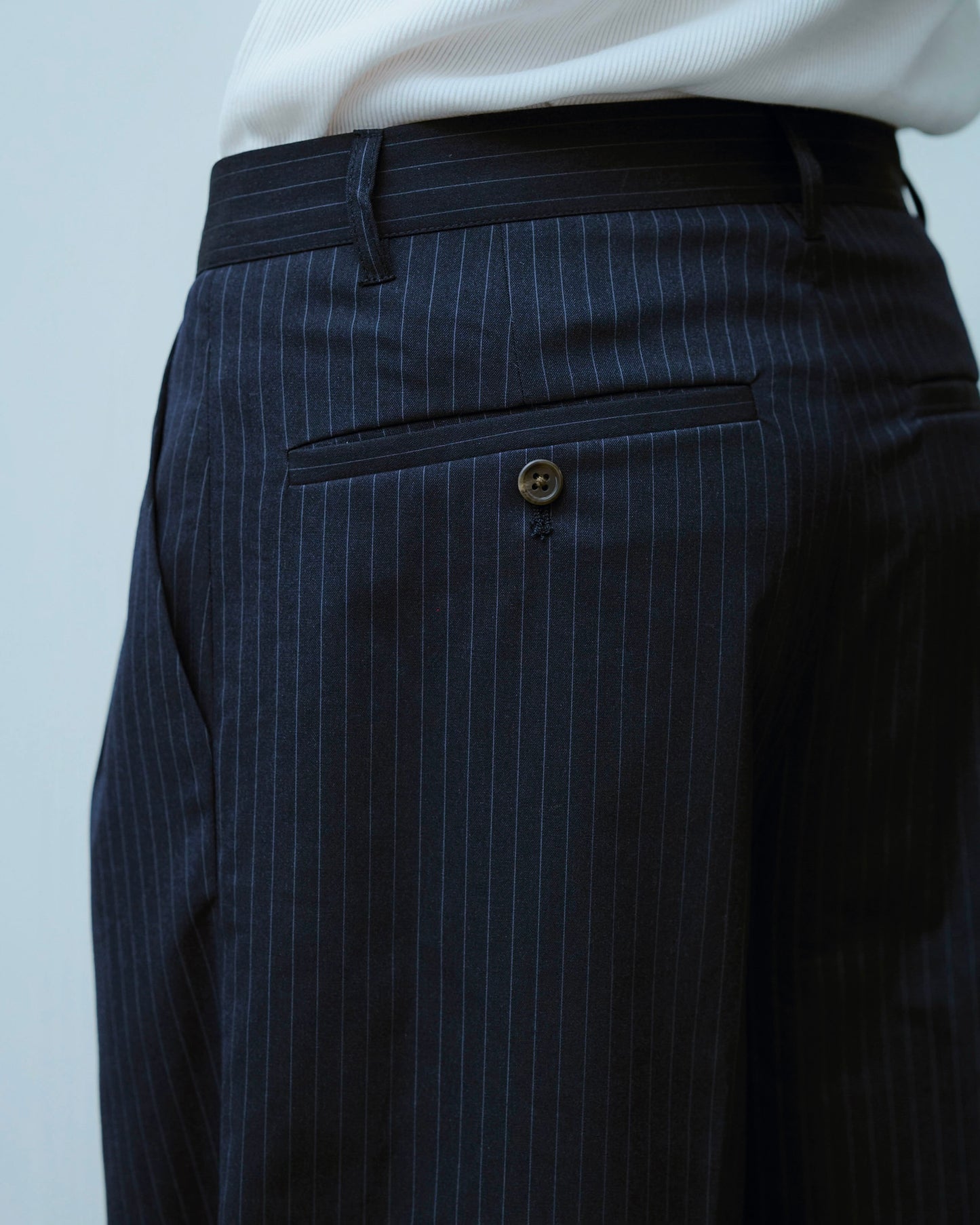 2tuck wide baggy flare slacks - STRIPE