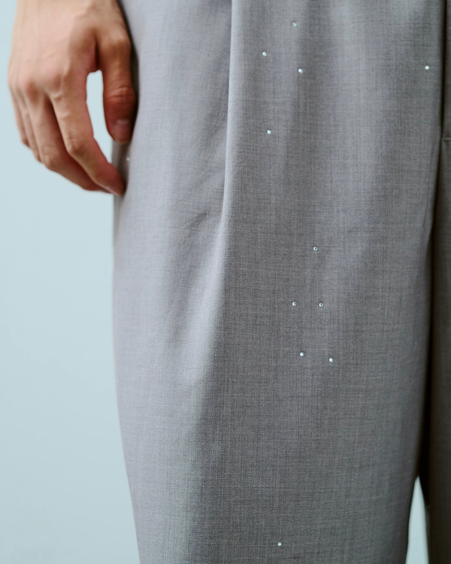 wide baggy rhinestone slacks