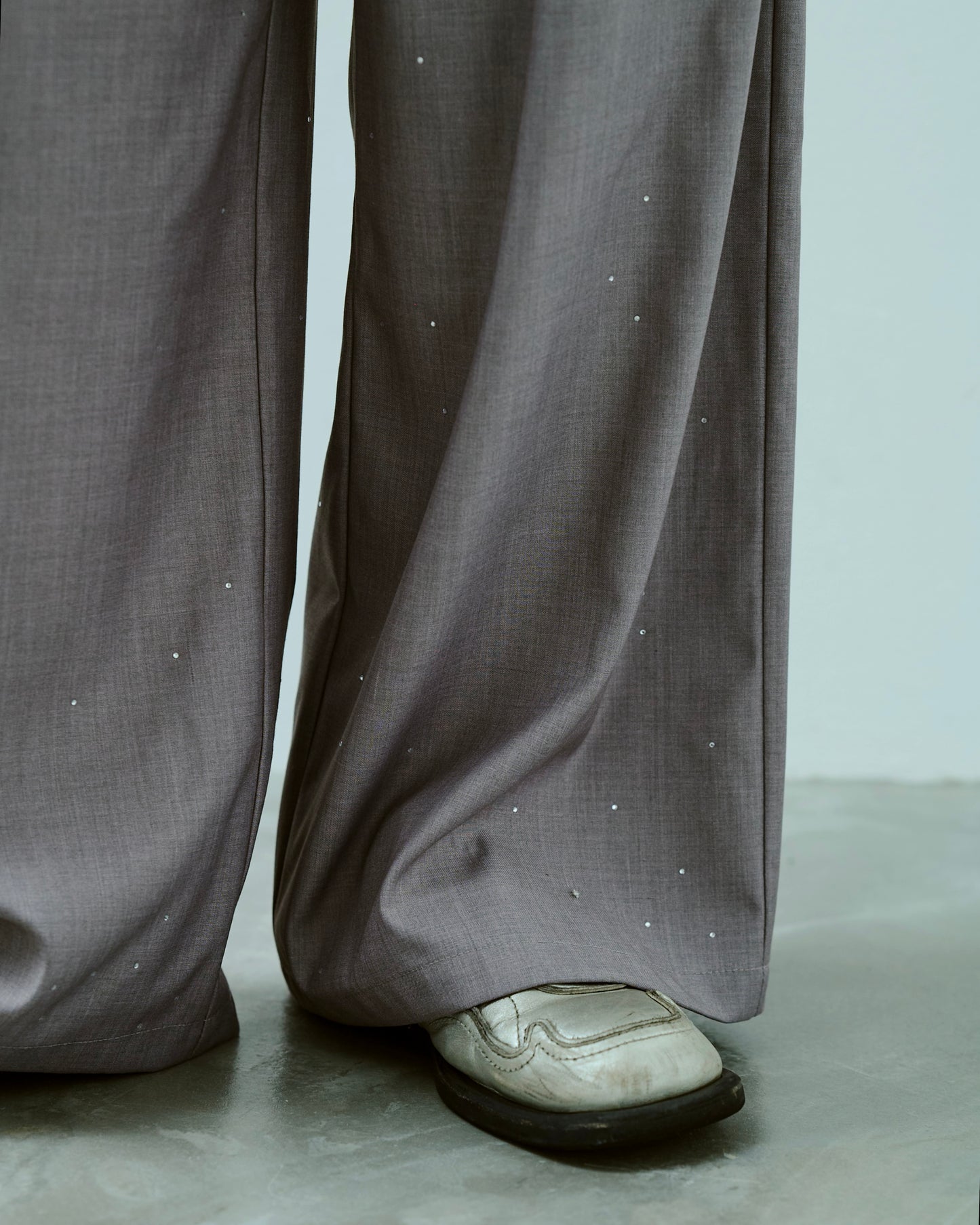 wide baggy rhinestone slacks