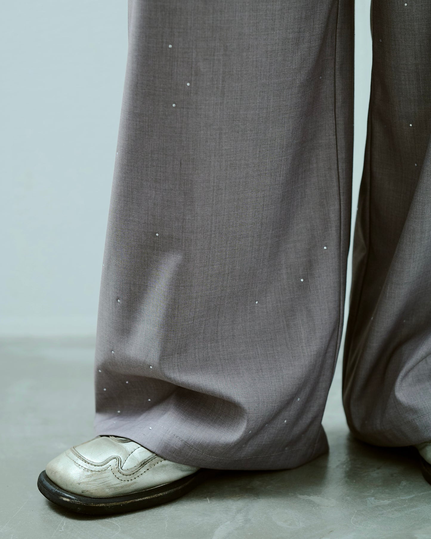wide baggy rhinestone slacks