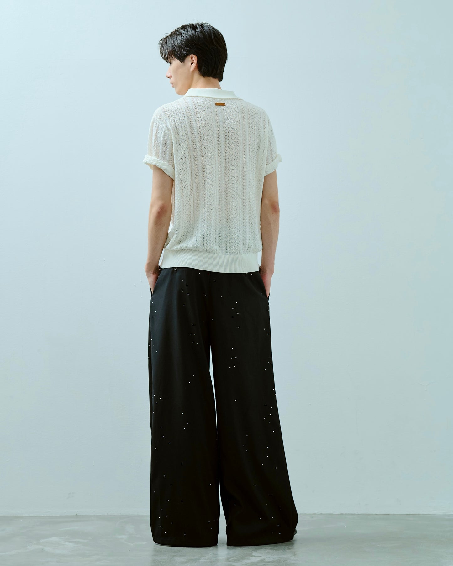 wide baggy rhinestone slacks