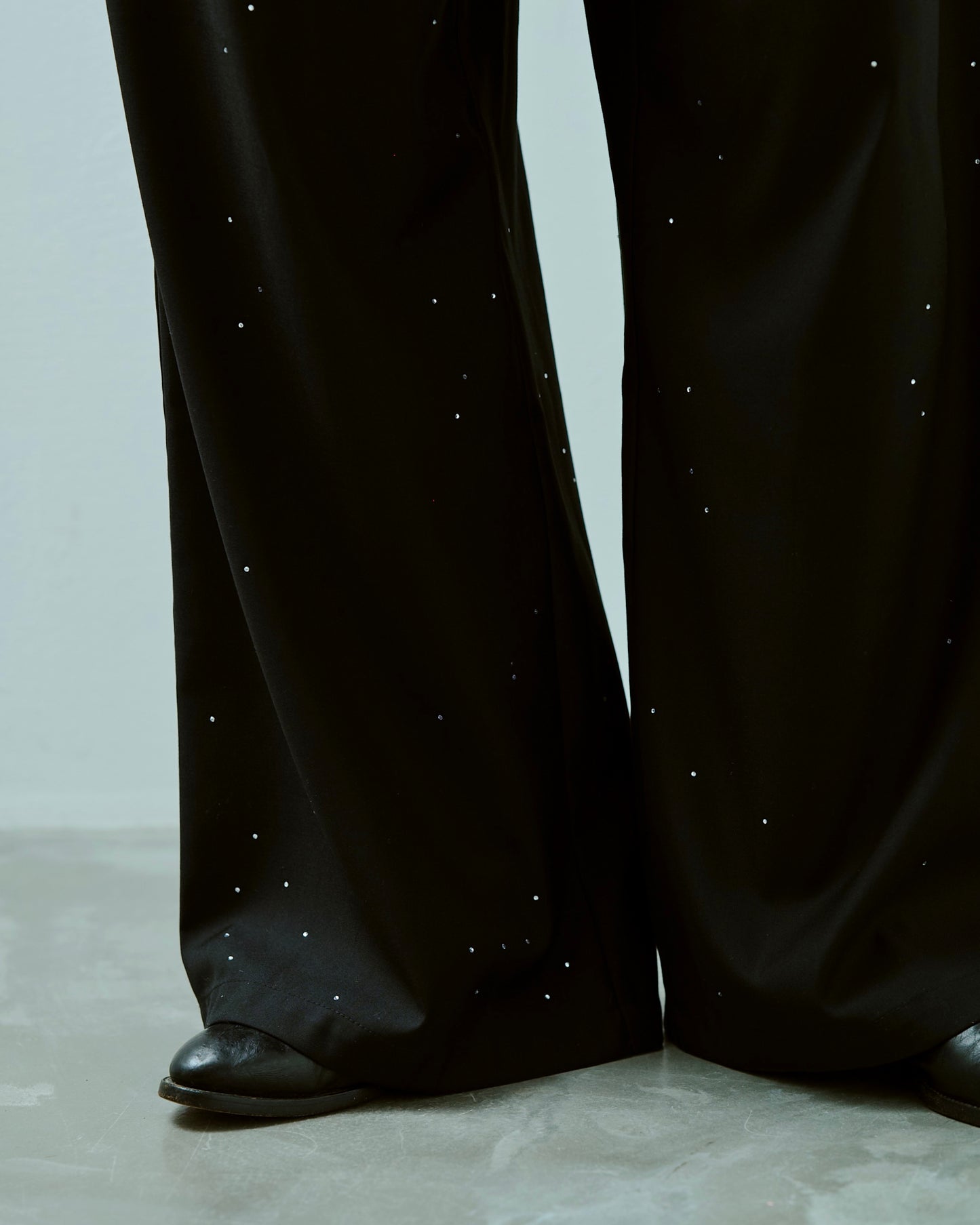 wide baggy rhinestone slacks