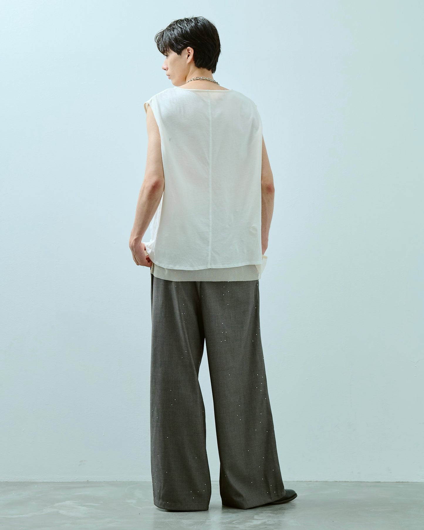 wide baggy rhinestone slacks