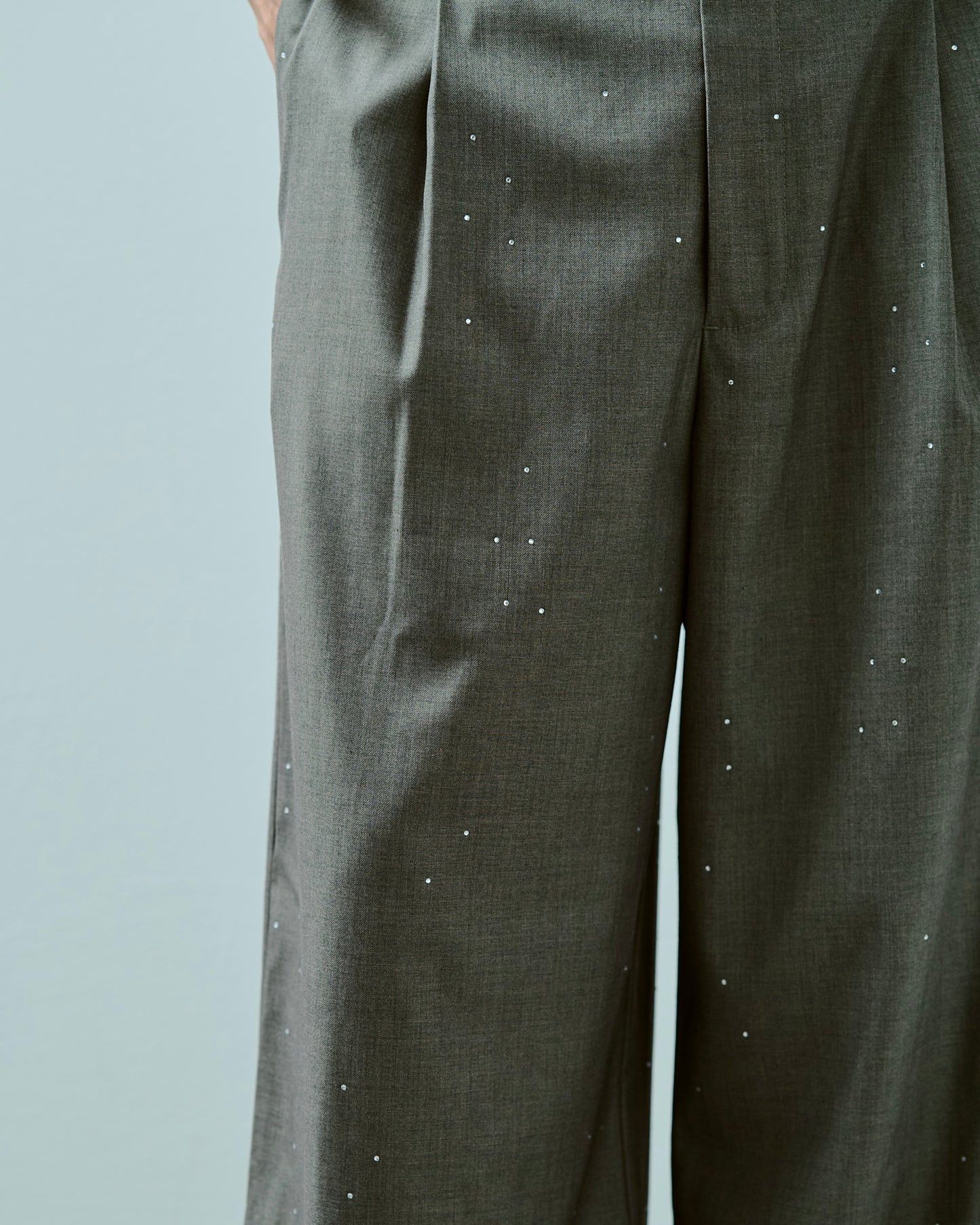 wide baggy rhinestone slacks