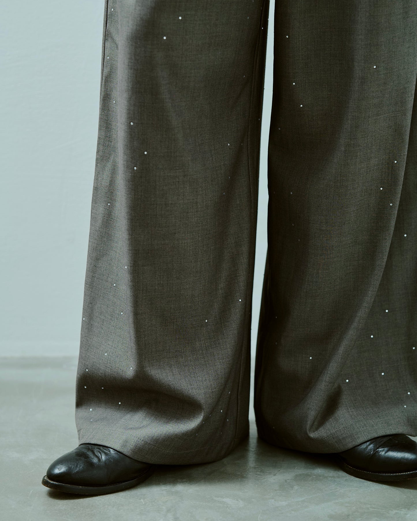 wide baggy rhinestone slacks