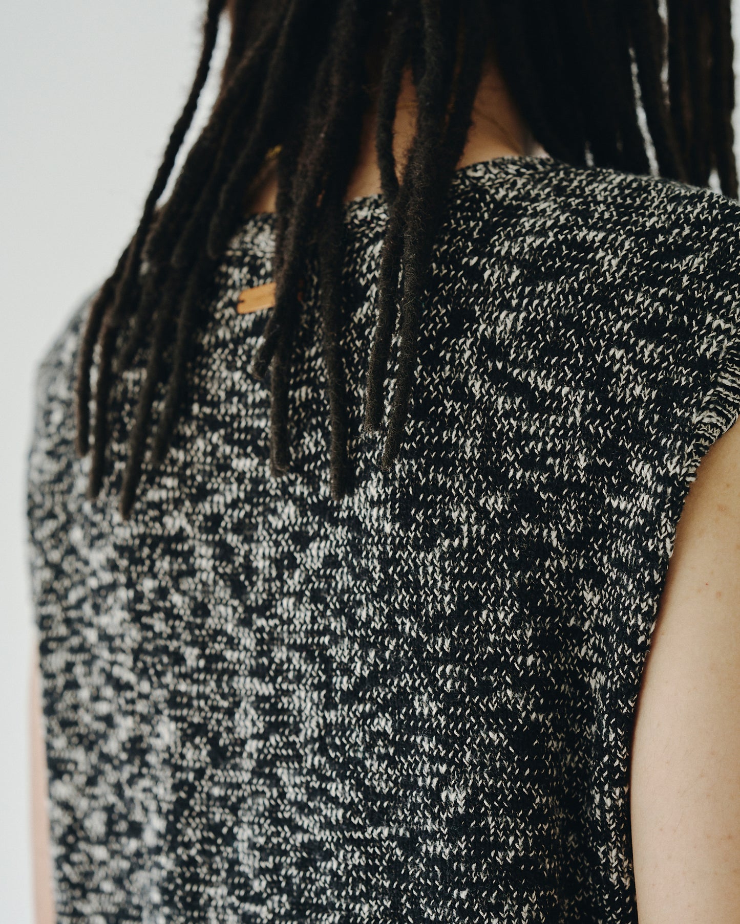 sleeveless cotton slub knit tops