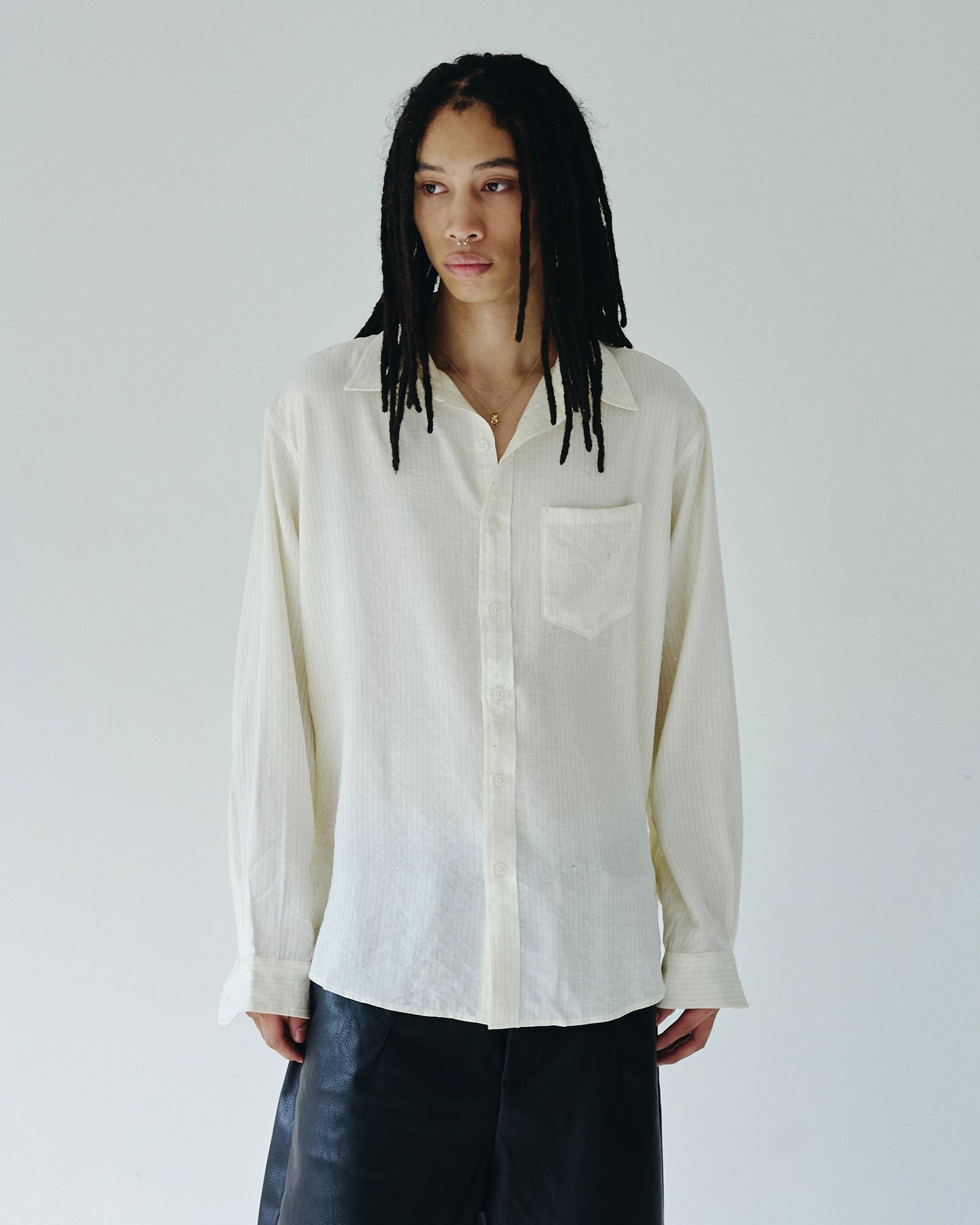 shinee rayon stripe l/s shirt