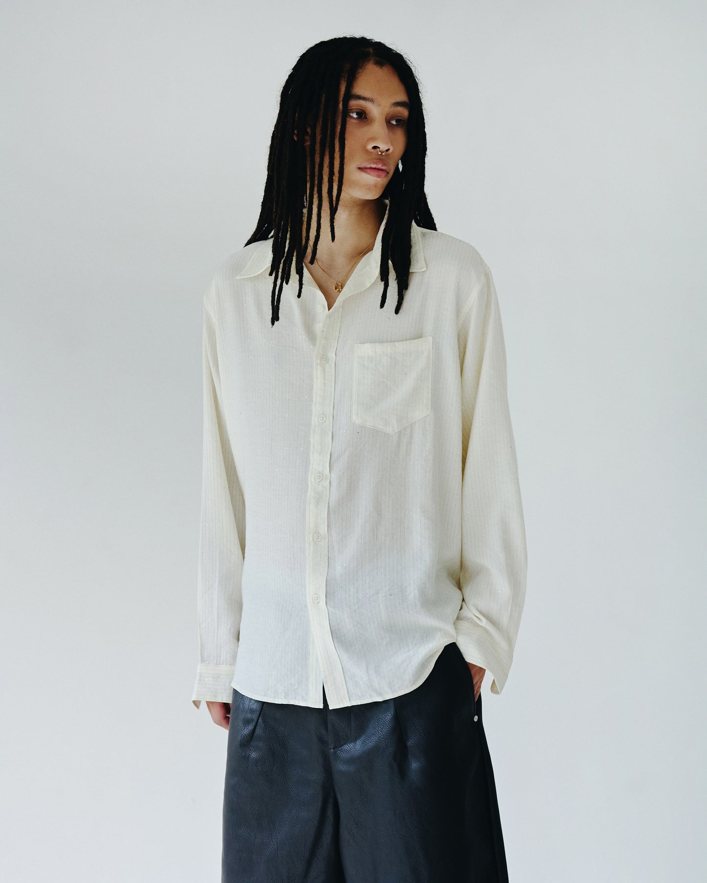 shinee rayon stripe l/s shirt