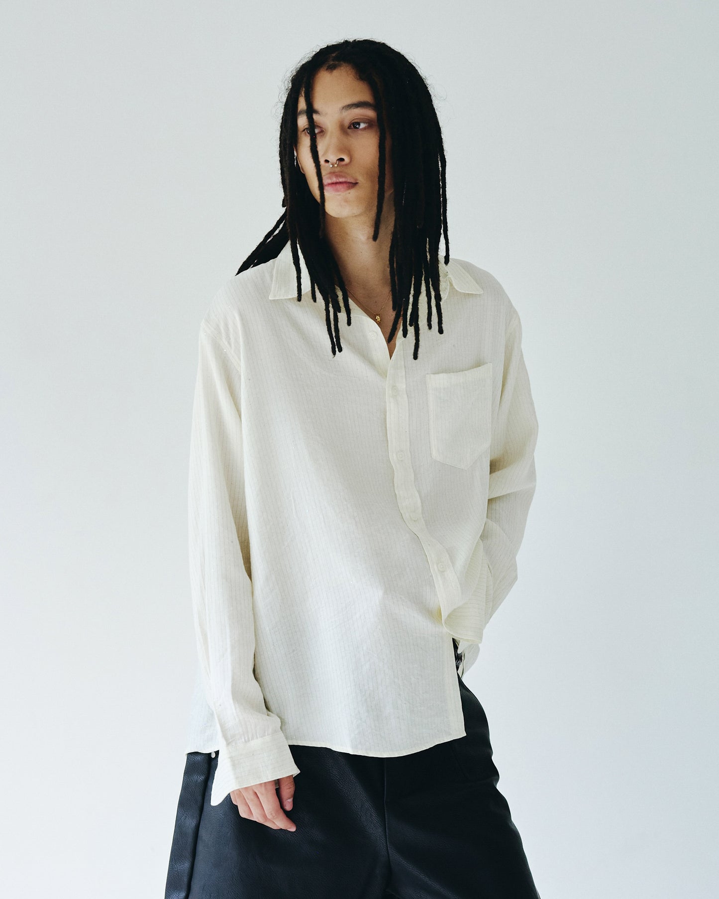 shinee rayon stripe l/s shirt