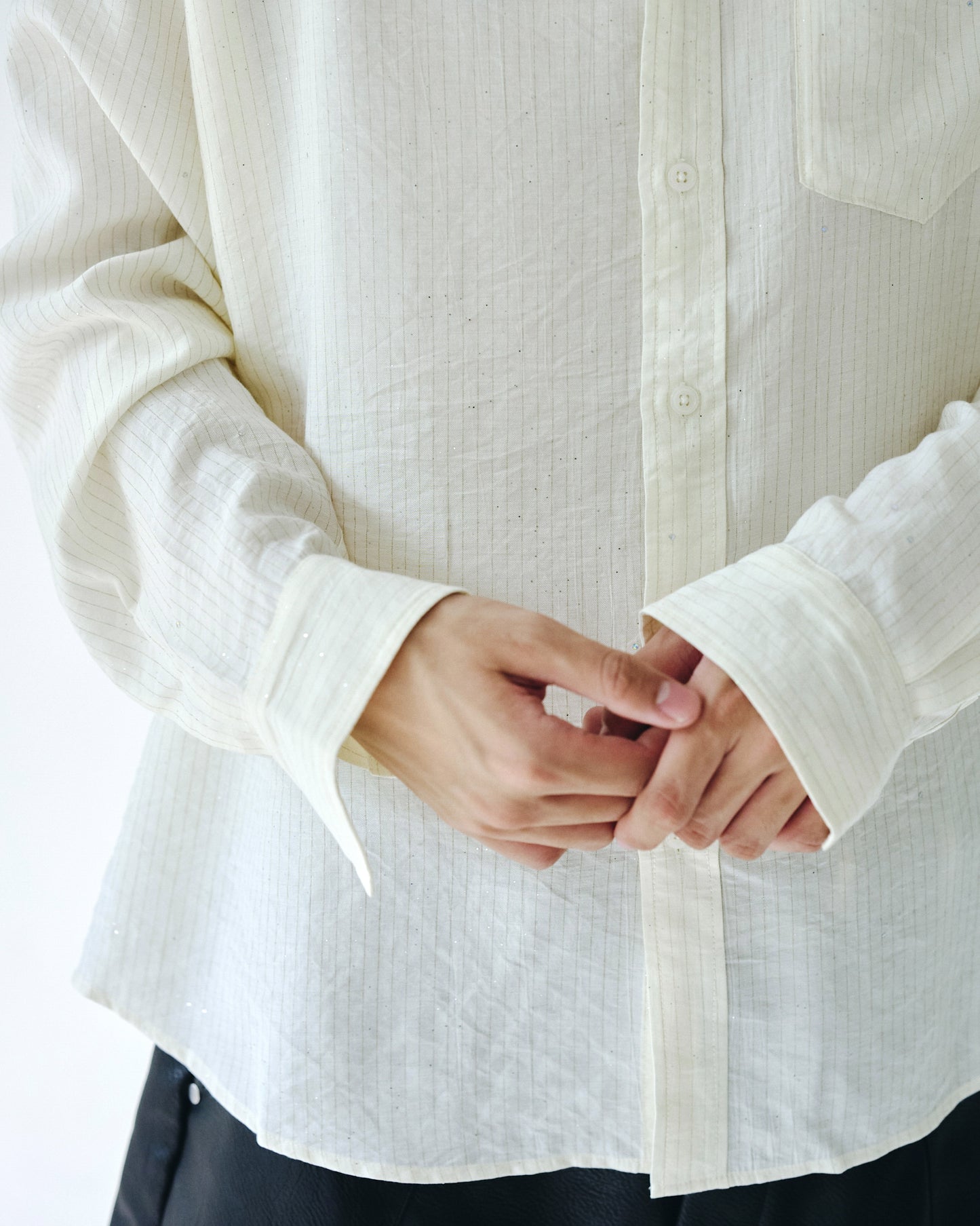 shinee rayon stripe l/s shirt