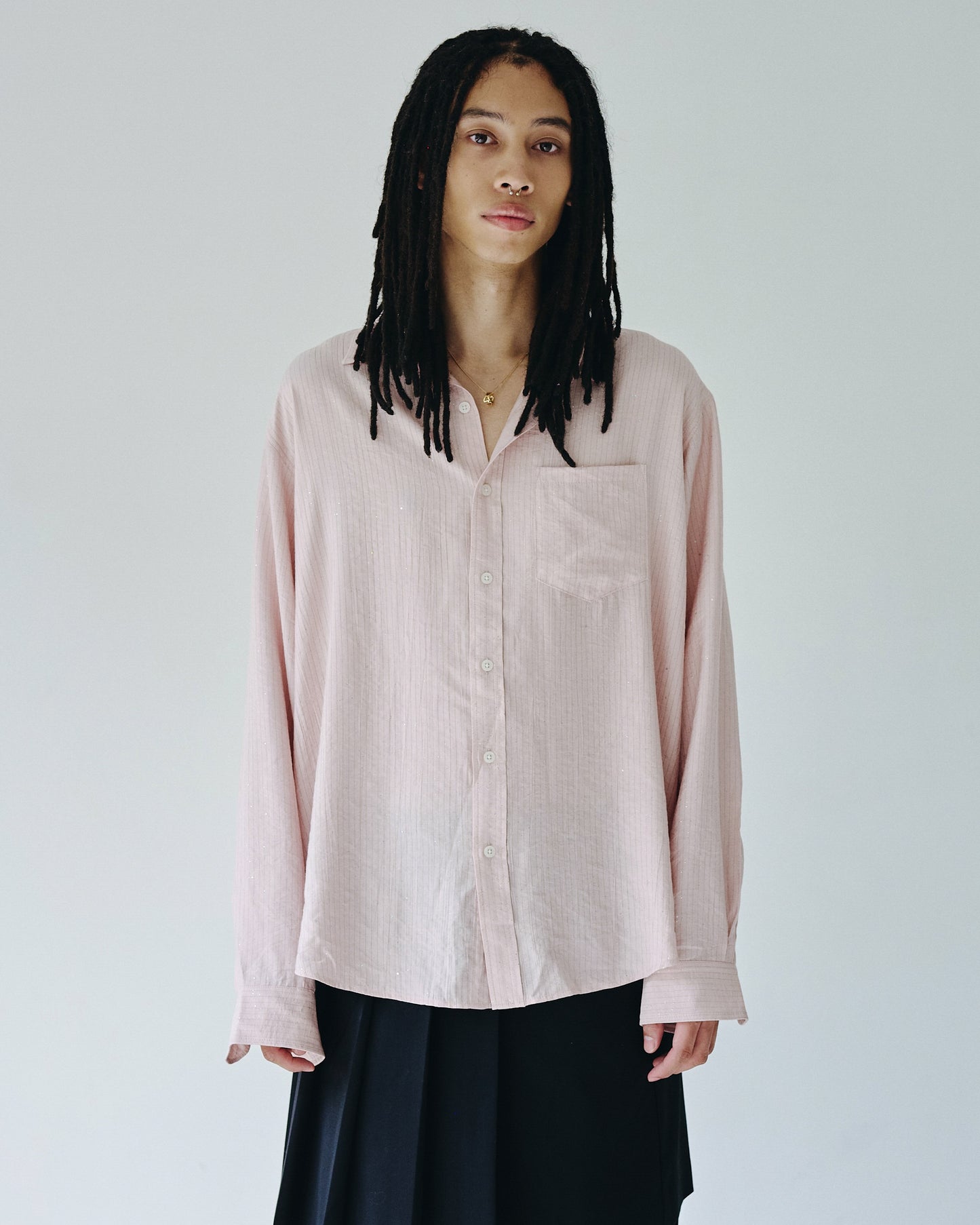 shinee rayon stripe l/s shirt