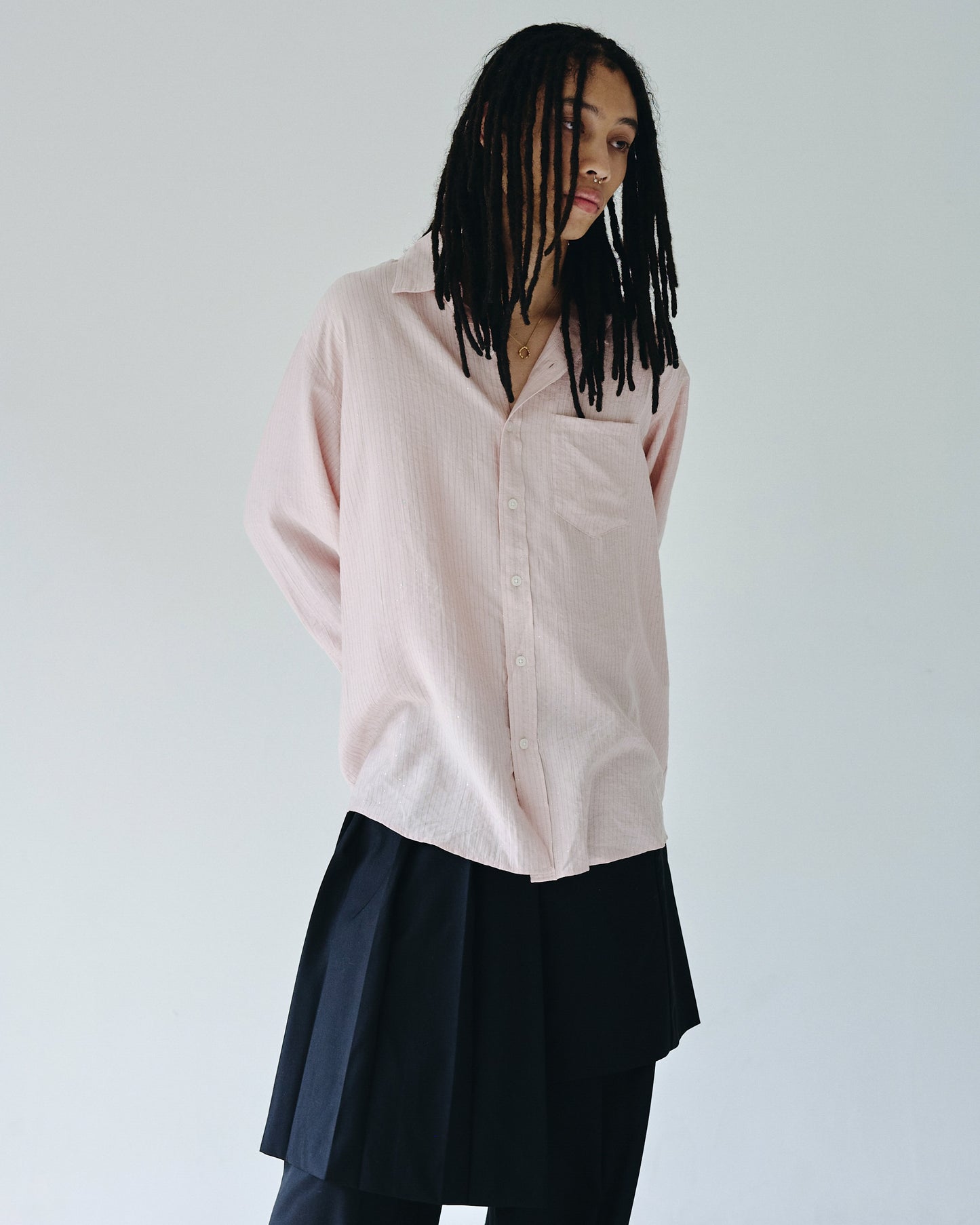 shinee rayon stripe l/s shirt