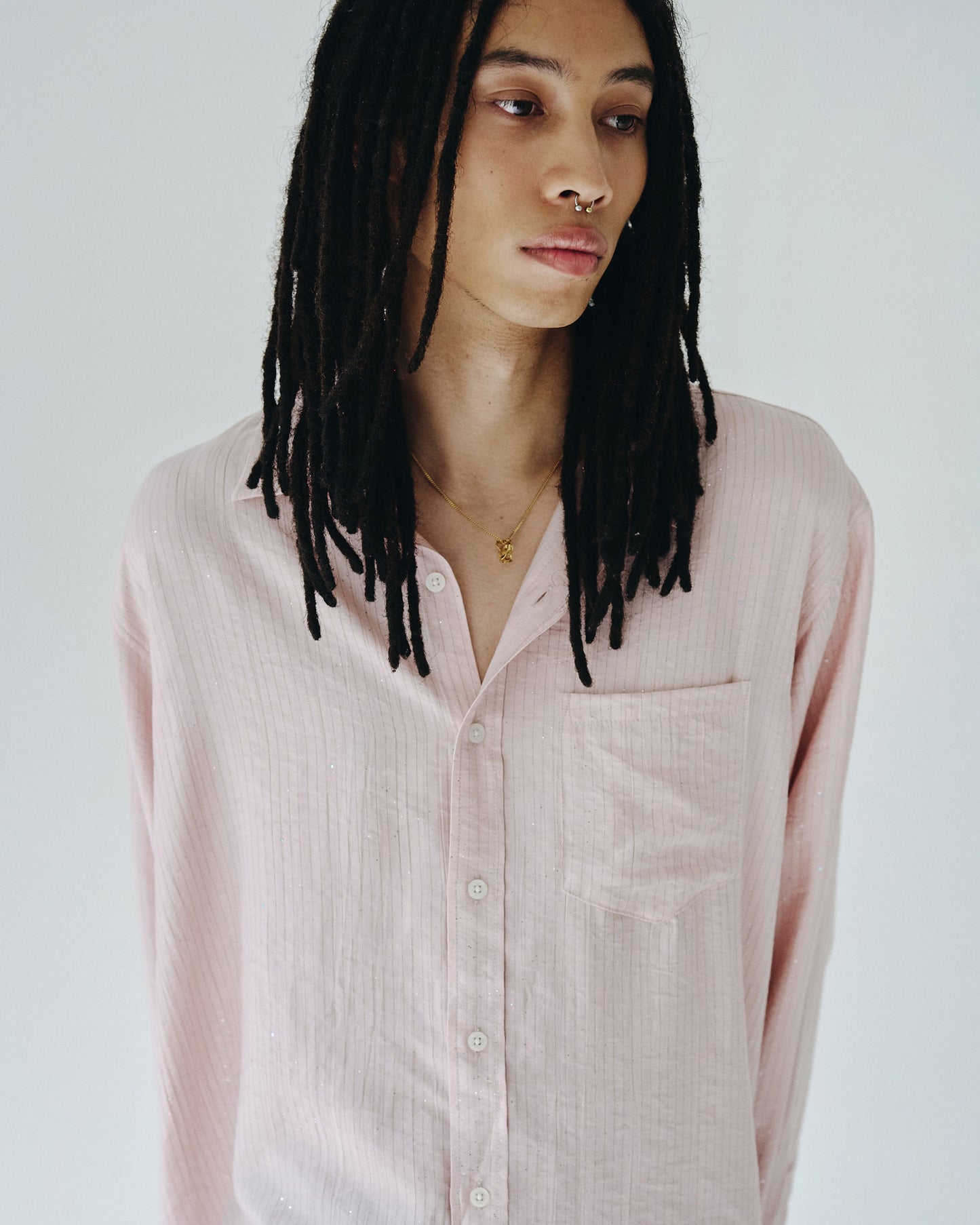 shinee rayon stripe l/s shirt