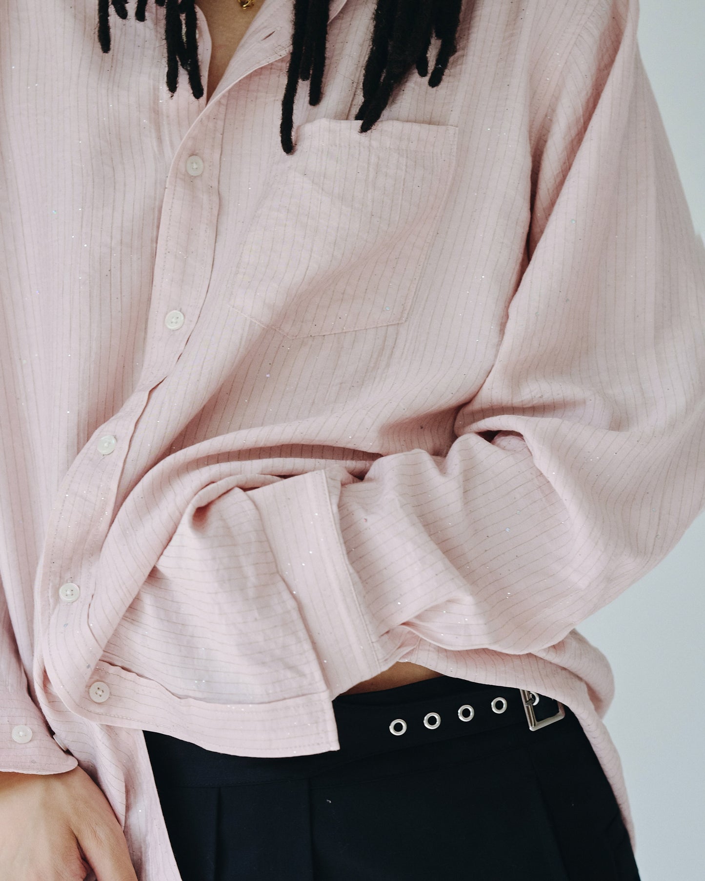 shinee rayon stripe l/s shirt
