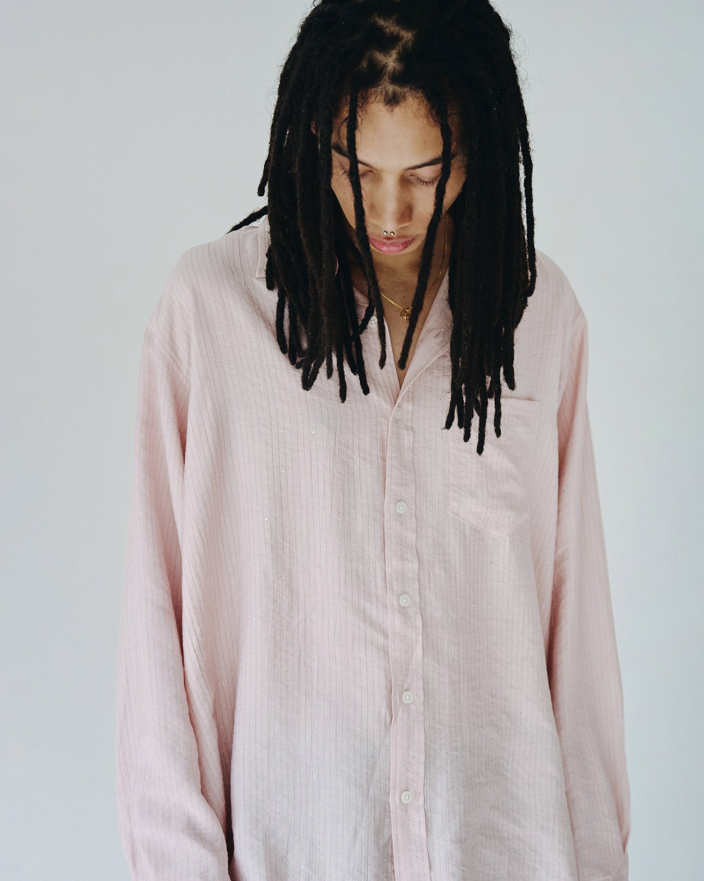 shinee rayon stripe l/s shirt