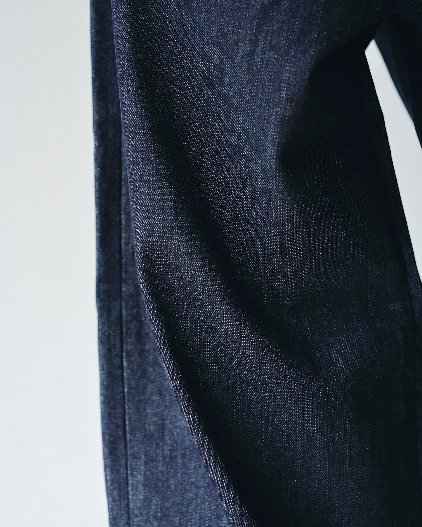 DOUBLE POCKET RIGID SLUB BAGGY DENIM TROUSERS