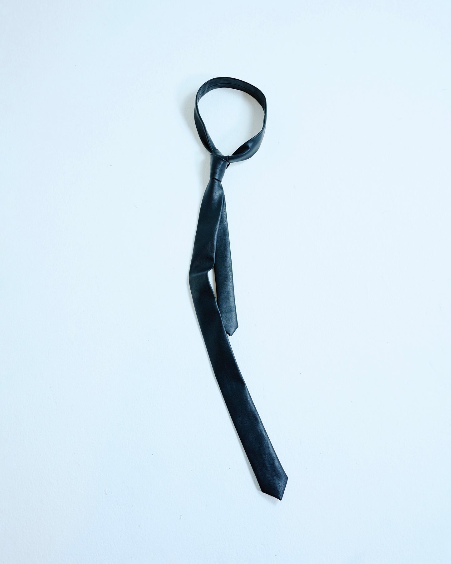 Slim Faux Leather Tie