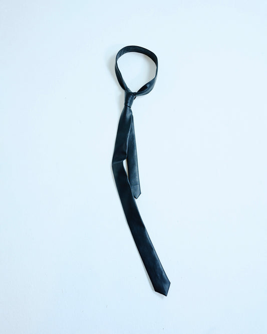 Slim Faux Leather Tie
