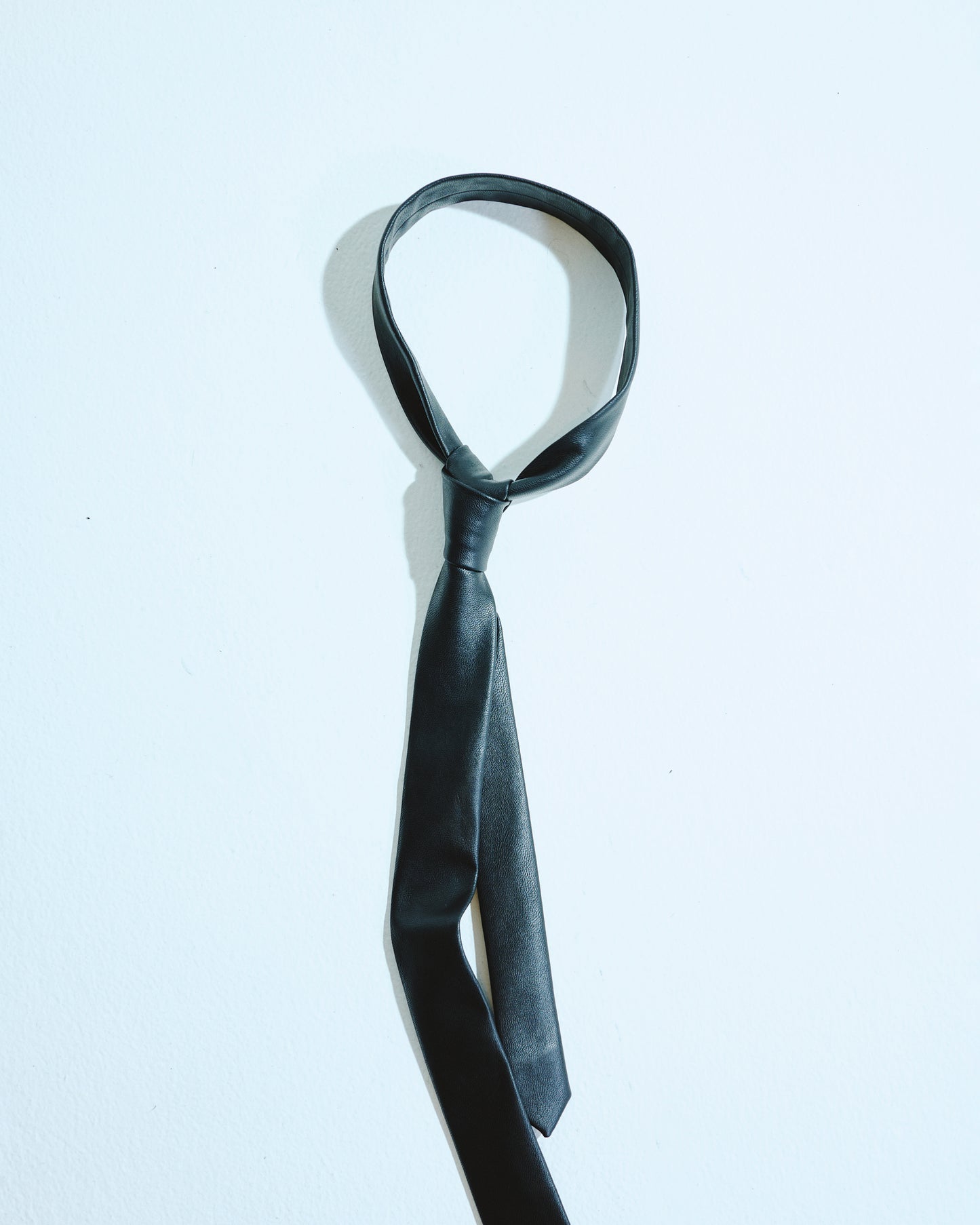 Slim Faux Leather Tie