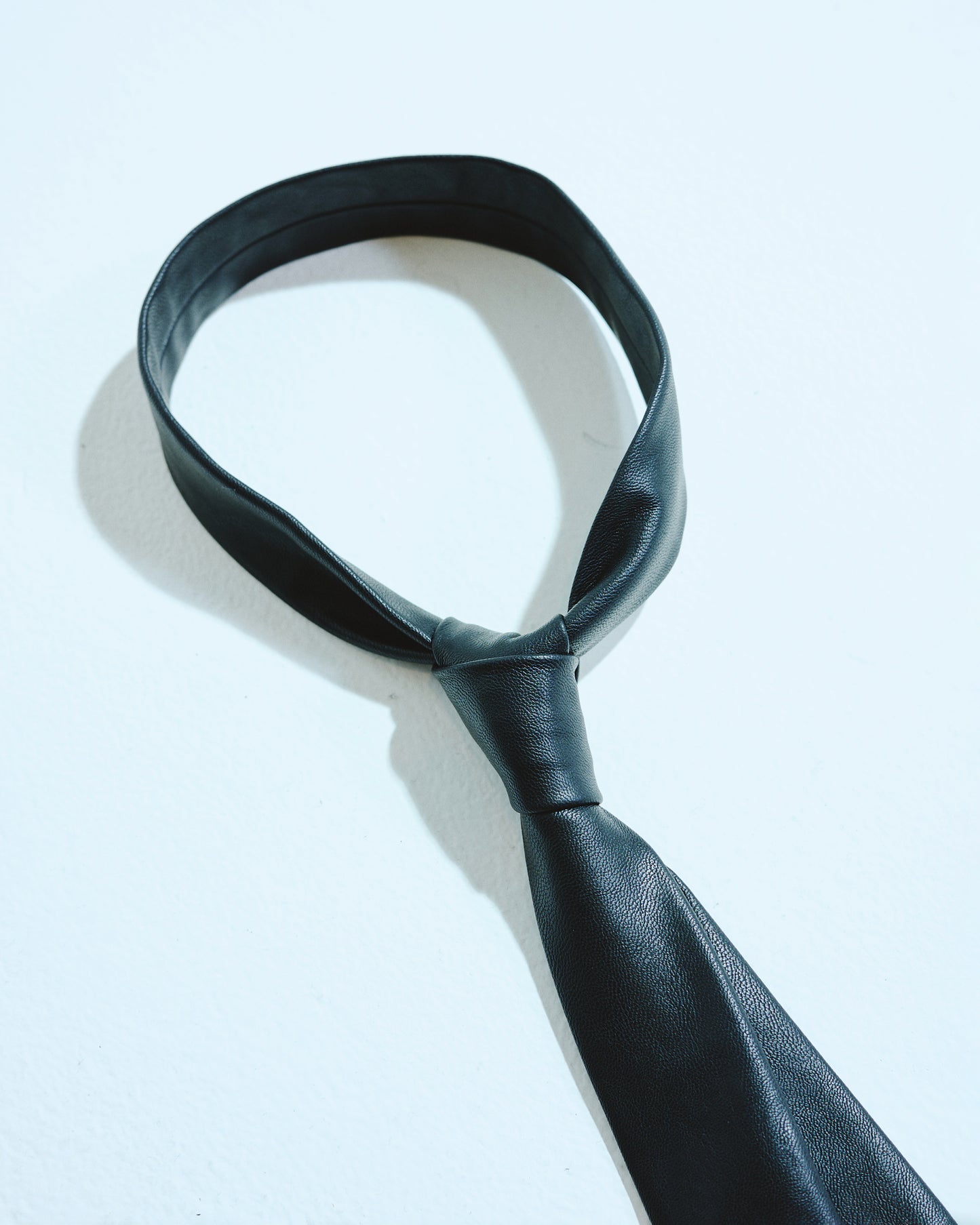 Slim Faux Leather Tie