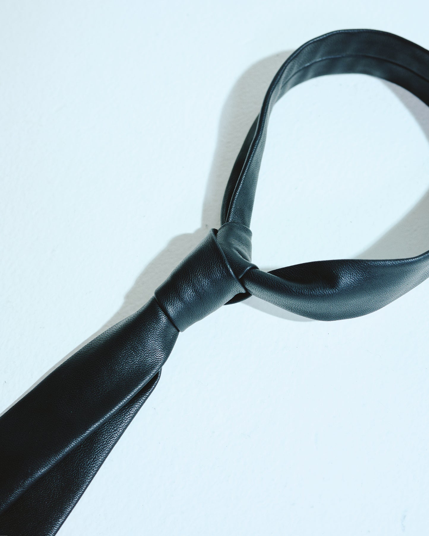Slim Faux Leather Tie