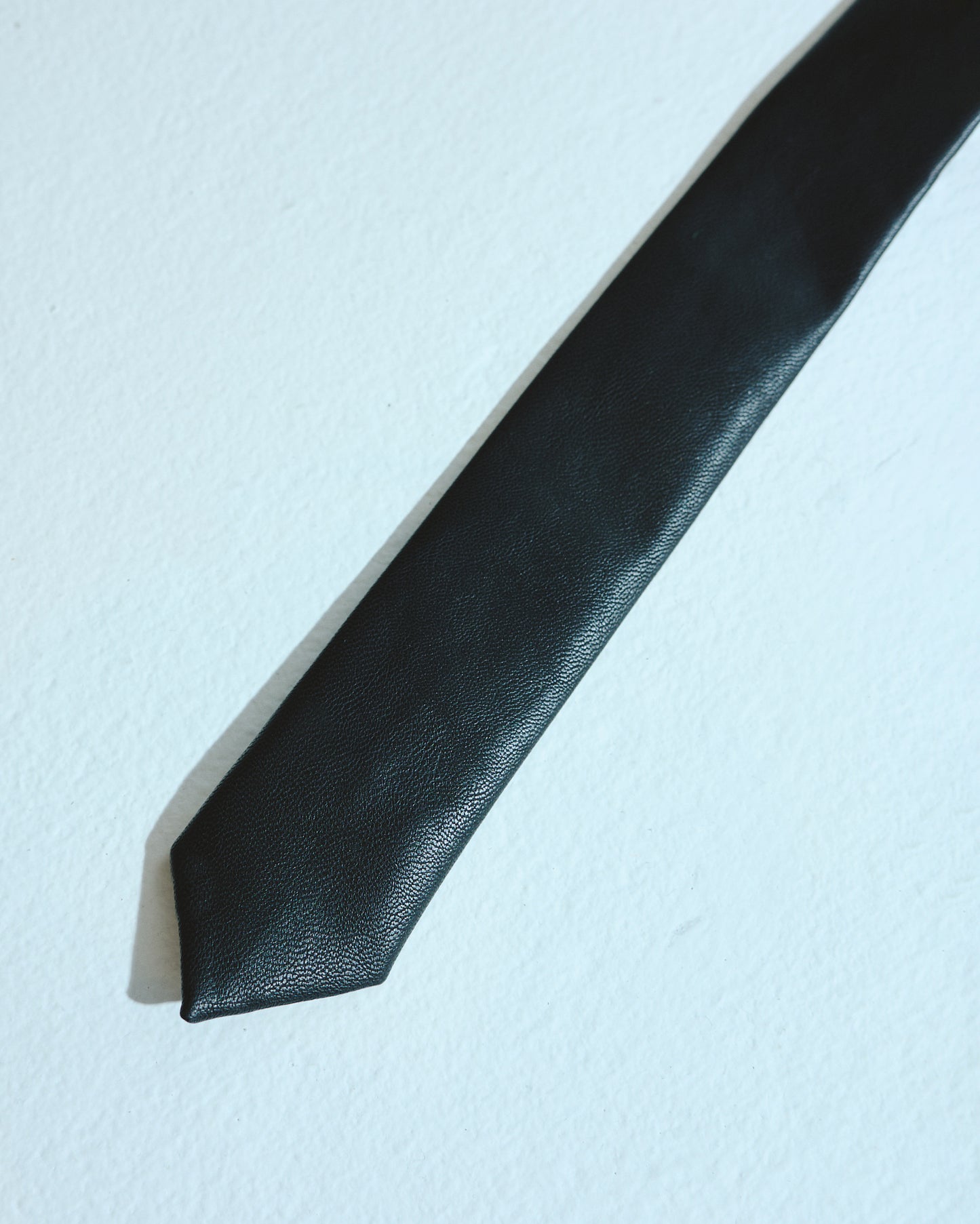 Slim Faux Leather Tie