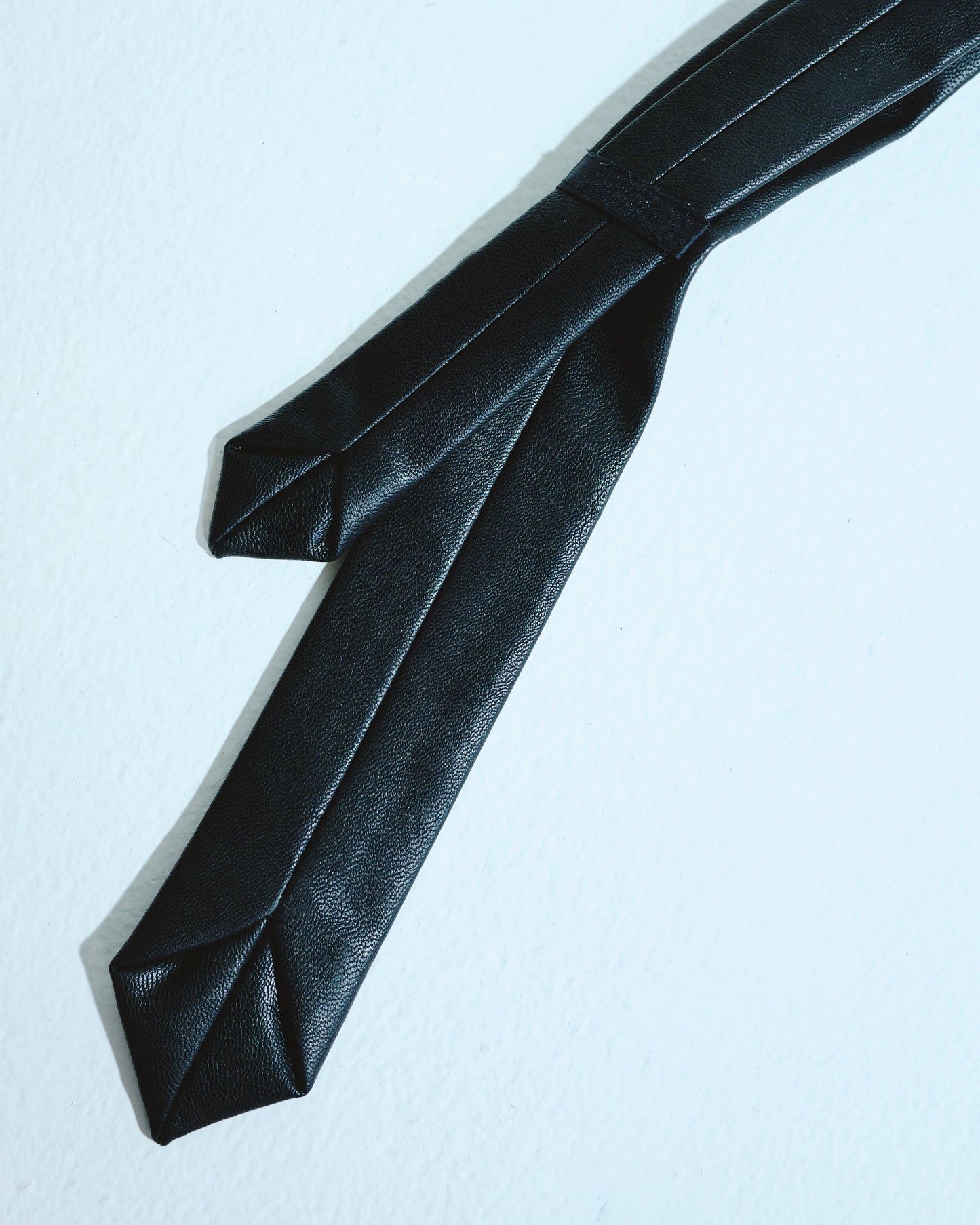 Slim Faux Leather Tie