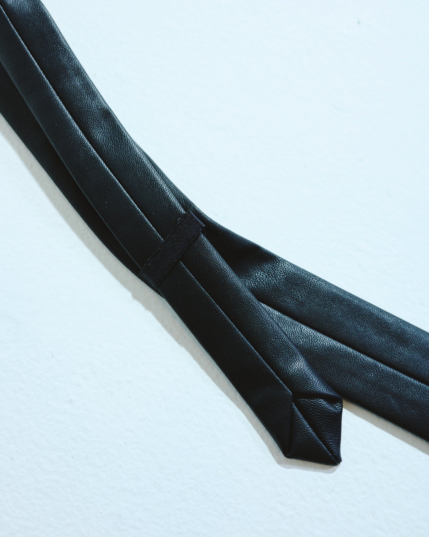 Slim Faux Leather Tie