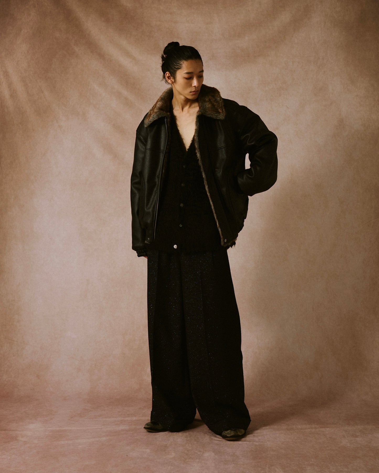 leather/fur faux reversible flight jacket (発送予定:2025年11月上旬~)
