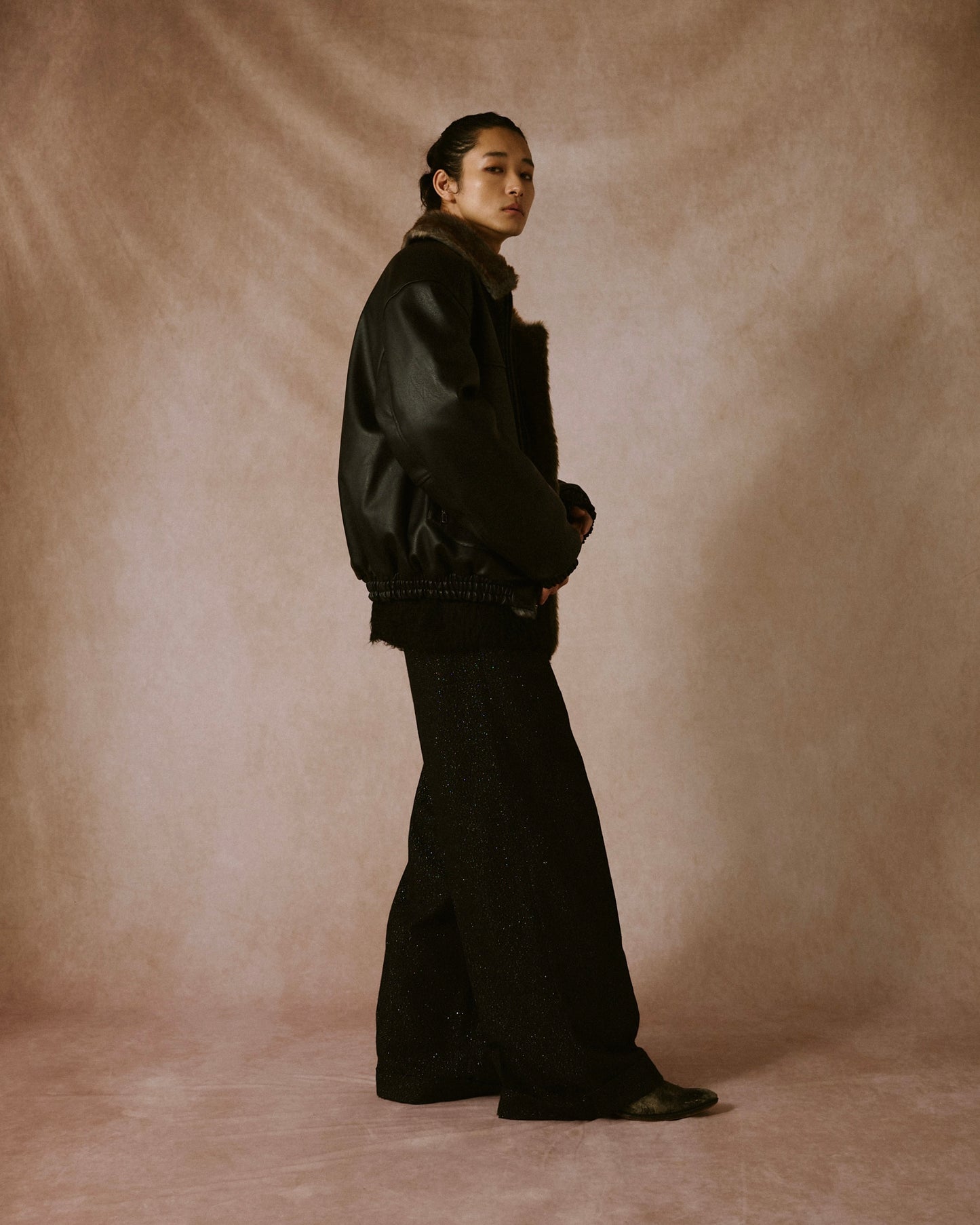 leather/fur faux reversible flight jacket (発送予定:2025年11月上旬~)