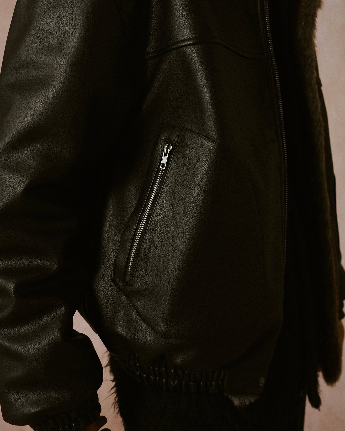 leather/fur faux reversible flight jacket (発送予定:2025年11月上旬~)