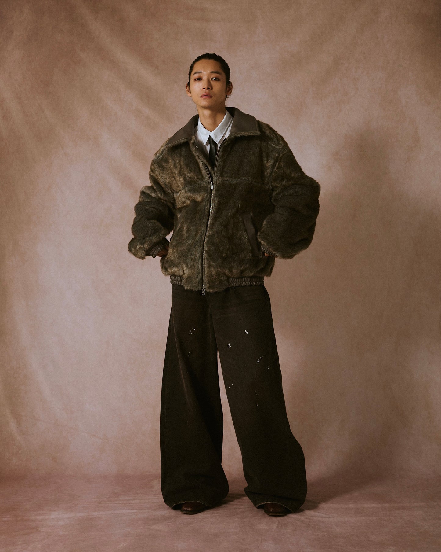 leather/fur faux reversible flight jacket (発送予定:2025年11月上旬~)