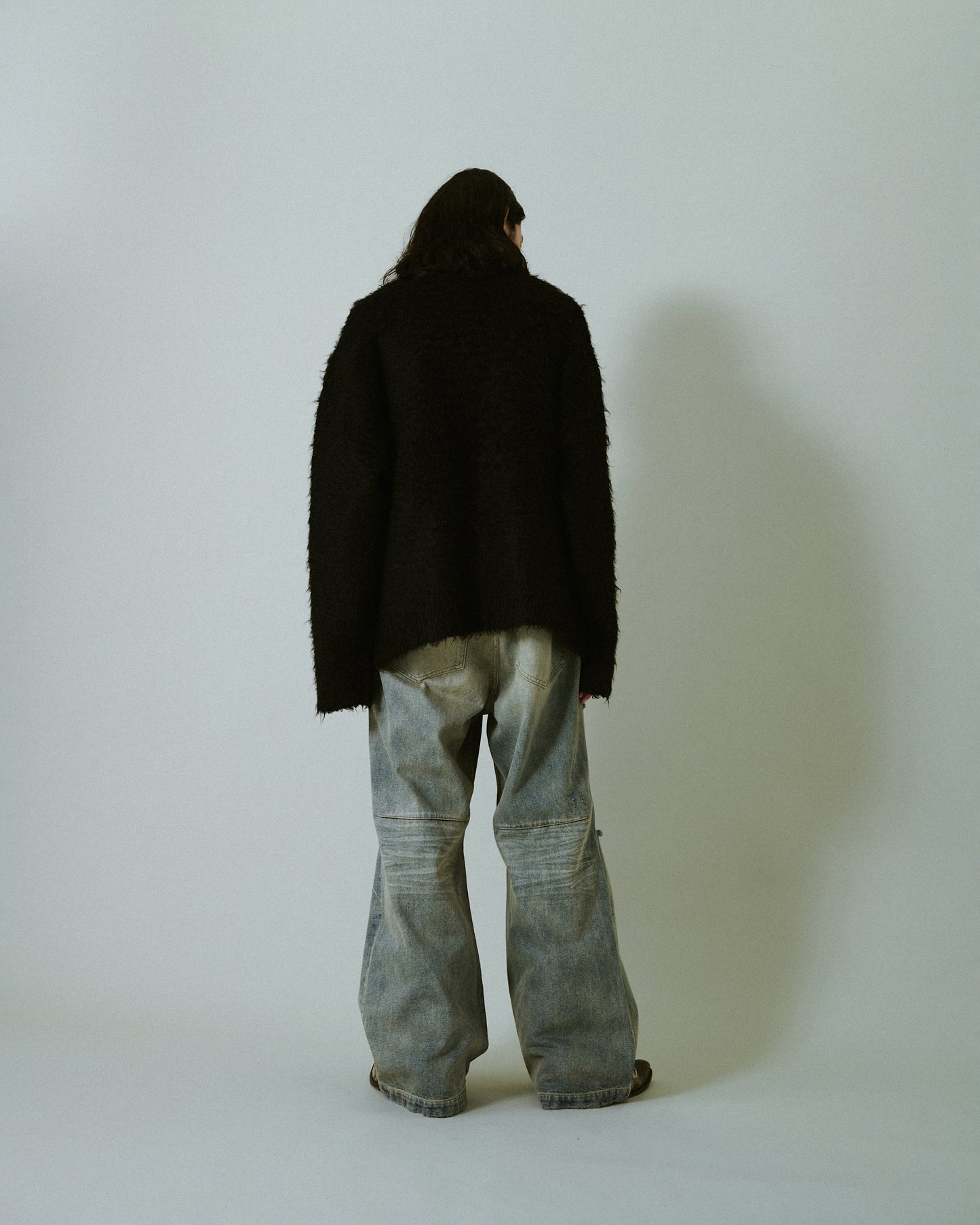 mohair touch super shaggy cardigan